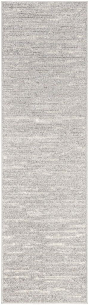 Casual 2' x 6' Modern Indoor Rug In Light Grey