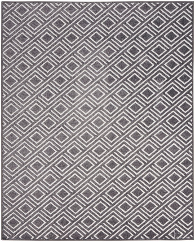 Casual 9'2" x 12' Modern Indoor Rug In Grey