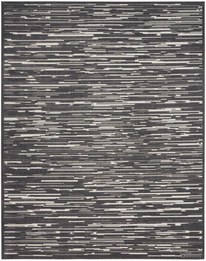 Casual 9'2" x 12' Modern Indoor Rug In Grey