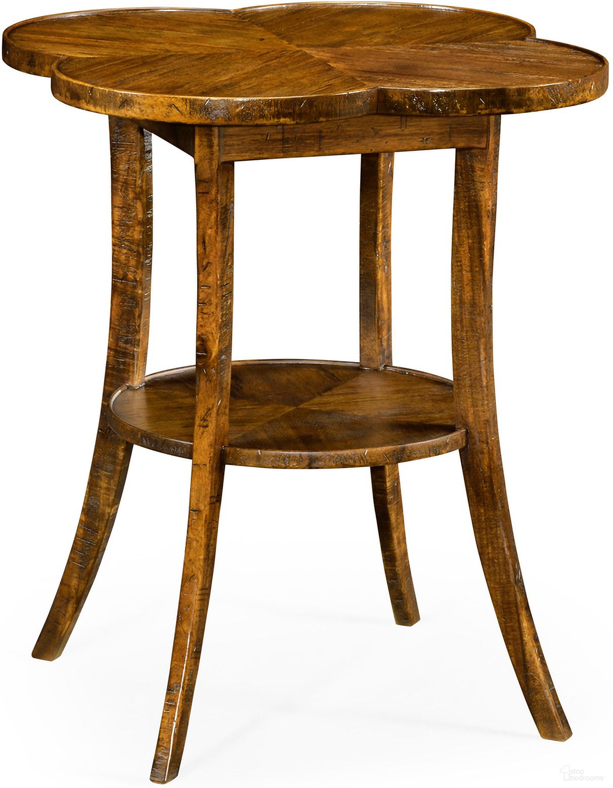 Casual Accents Country Quatrefoil Accent Table In Walnut