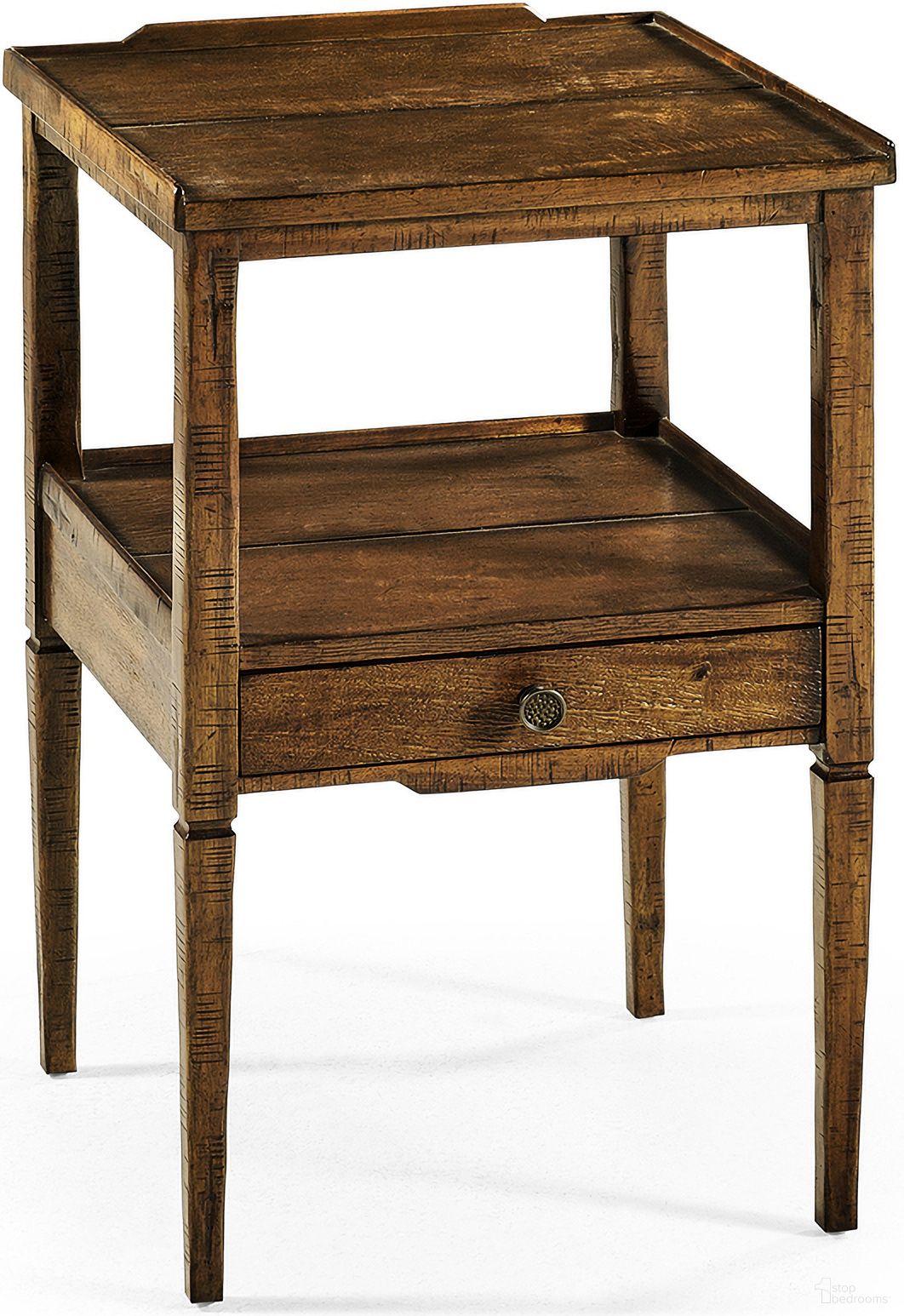 The appearance of Casual Accents Country Square End Table In Walnut designed by Jonathan Charles in the transitional interior design. This walnut piece of furniture was selected by 1StopBedrooms from Casual Collection to add a touch of cosiness and style into your home. Sku: 491023-CFW. Material: Wood.