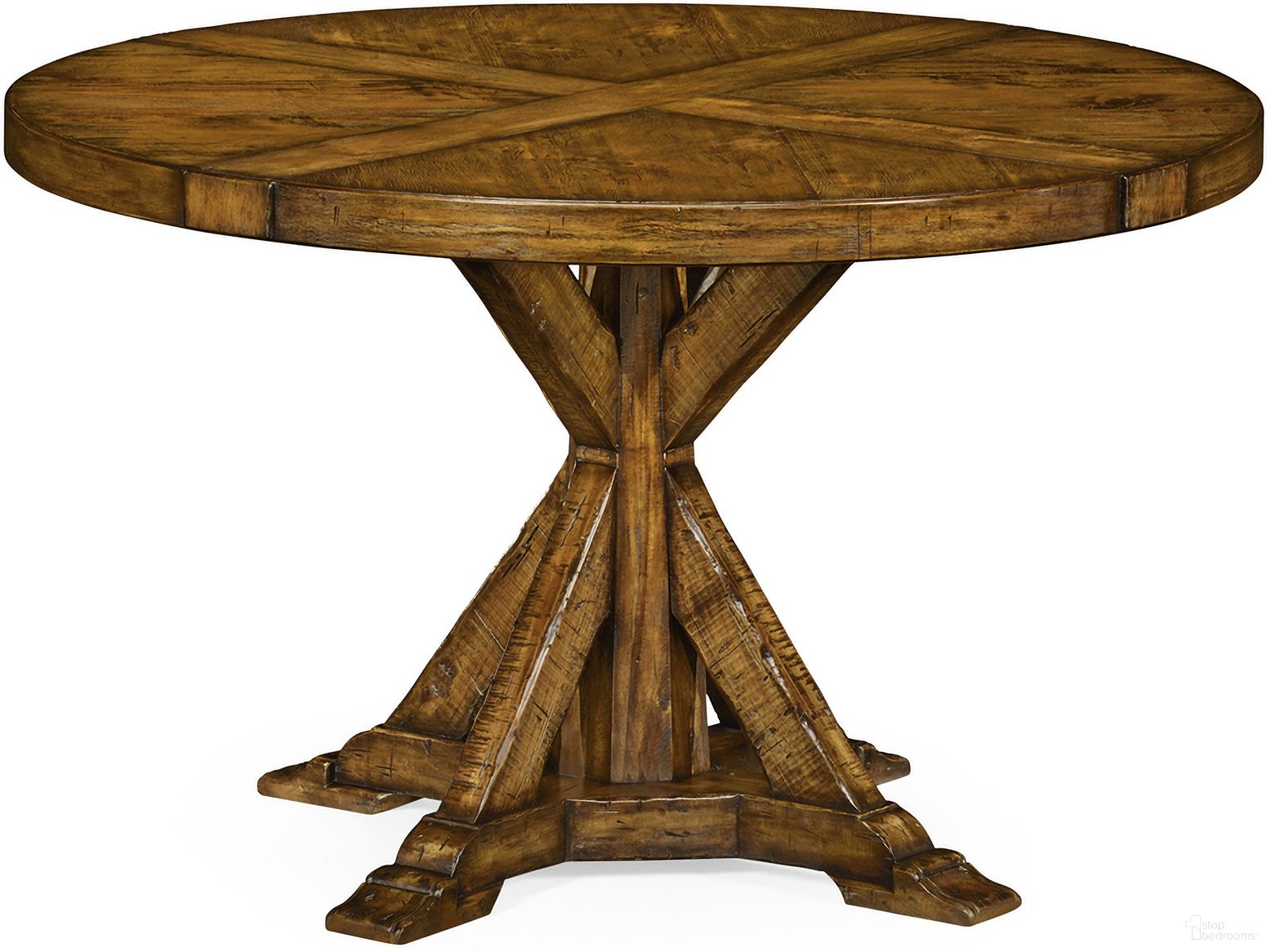 The appearance of Casual Accents Country Wood Round Dining Table In Walnut designed by Jonathan Charles in the transitional interior design. This walnut piece of furniture was selected by 1StopBedrooms from Casual Collection to add a touch of cosiness and style into your home. Sku: 491086-48D-CFW. Table Base Style: Pedestal. Table Top Shape: Round. Material: Wood. Size: 48".