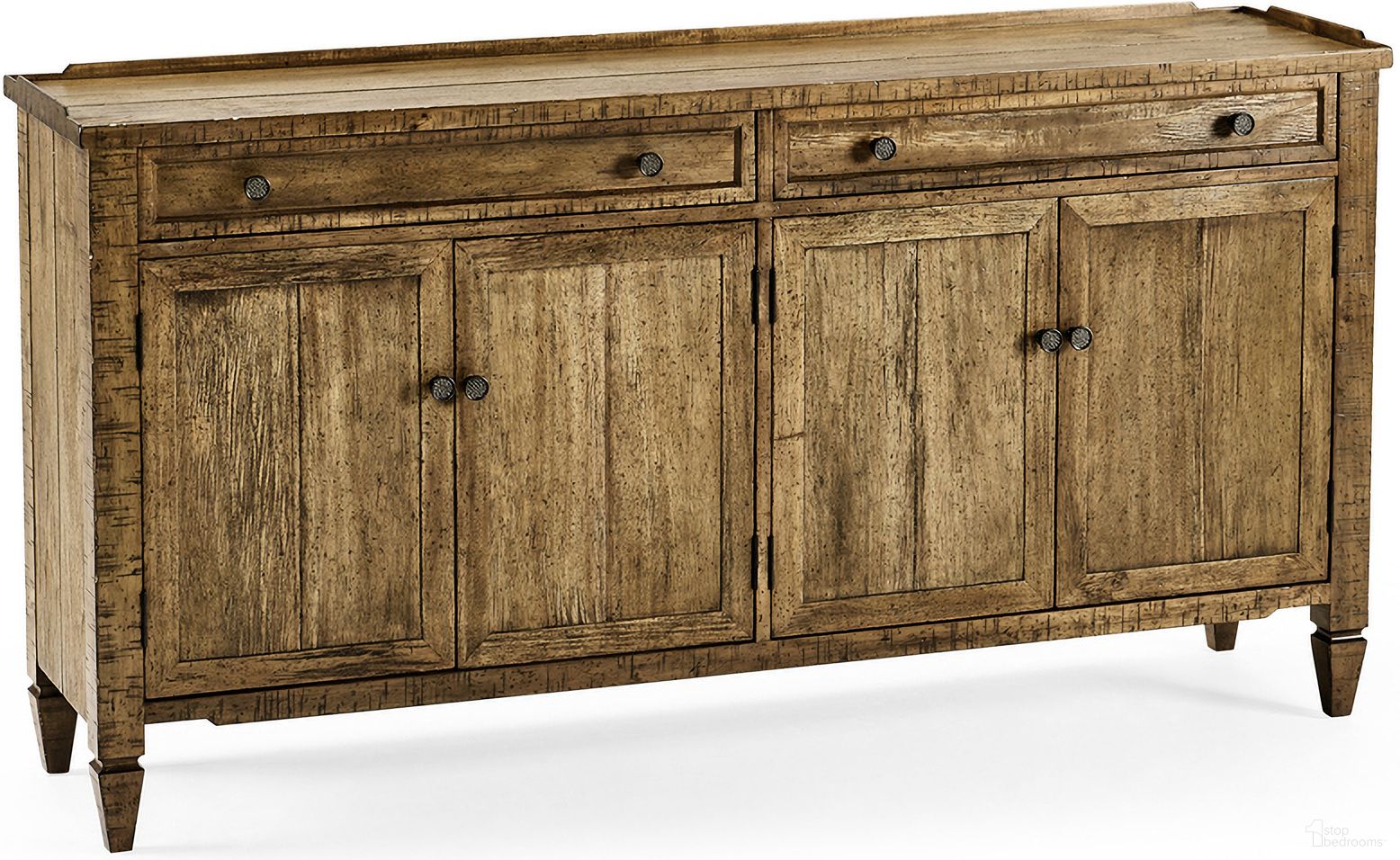 The appearance of Casual Accents Credenza In Medium Driftwood designed by Jonathan Charles in the transitional interior design. This driftwood piece of furniture  was selected by 1StopBedrooms from Casual Collection to add a touch of cosiness and style into your home. Sku: 491025-DTM. Material: Wood.