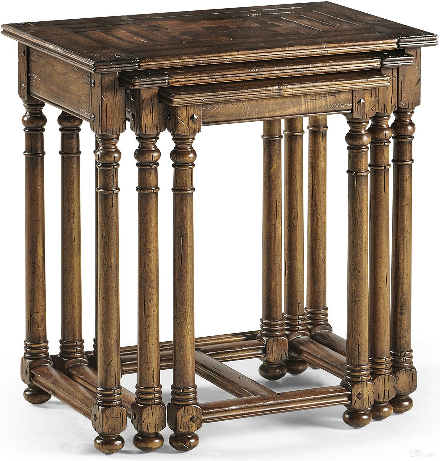 The appearance of Casual Accents Huntingdon 3 Piece Nesting Tables In Brown designed by Jonathan Charles in the transitional interior design. This brown piece of furniture was selected by 1StopBedrooms from Casual Collection to add a touch of cosiness and style into your home. Sku: 493429-COS. Material: Wood.