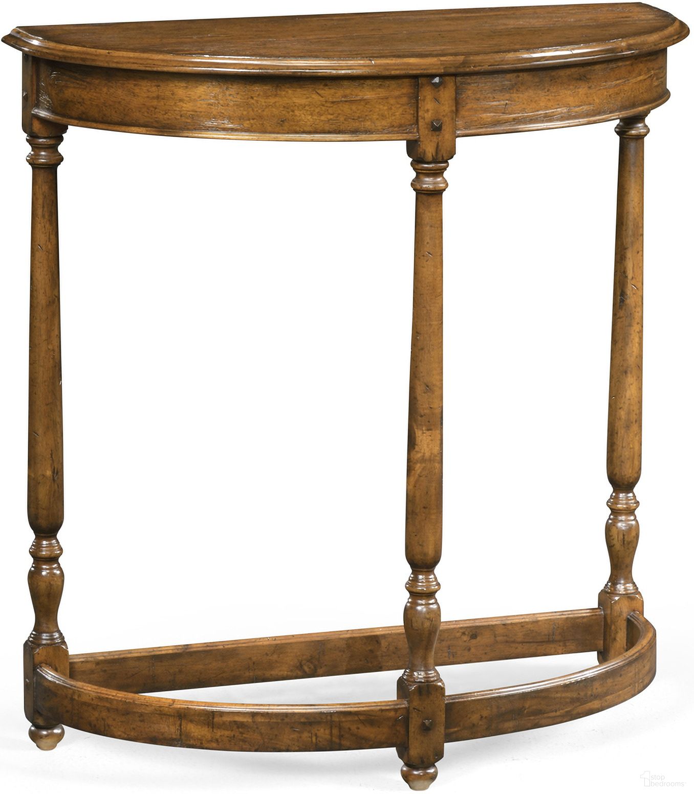 The appearance of Casually Country Demilune Console Table In Walnut designed by Jonathan Charles in the transitional interior design. This walnut piece of furniture was selected by 1StopBedrooms from Casual Collection to add a touch of cosiness and style into your home. Sku: 491162-CFW. Material: Wood.
