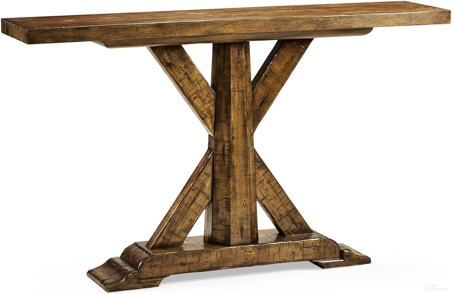 The appearance of Casually Country Rectangular Console Table In Brown designed by Jonathan Charles in the transitional interior design. This brown piece of furniture was selected by 1StopBedrooms from Casual Collection to add a touch of cosiness and style into your home. Sku: 491057-CFW. Material: Wood.
