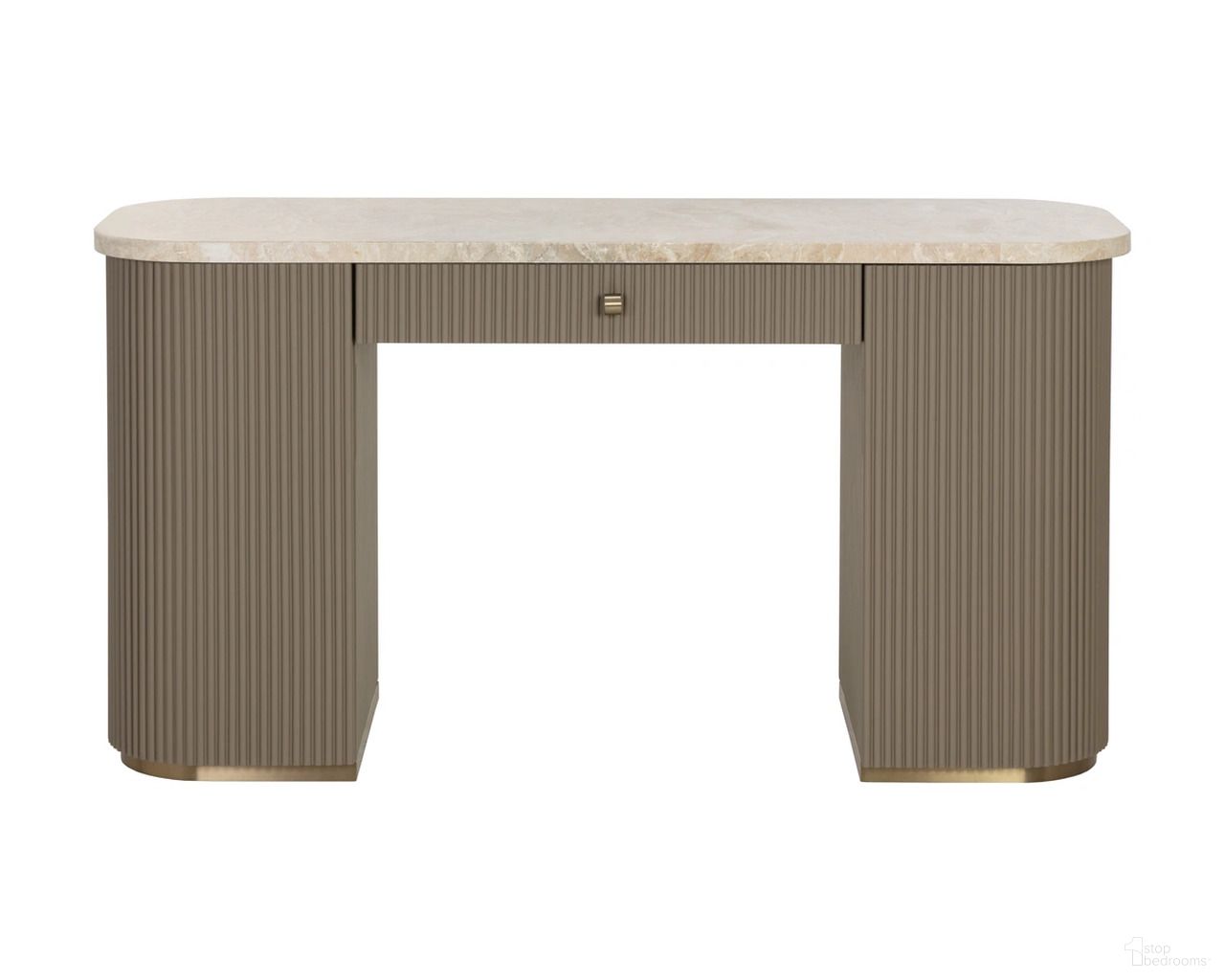 Cataldi Desk In Cappuccino and Taupe