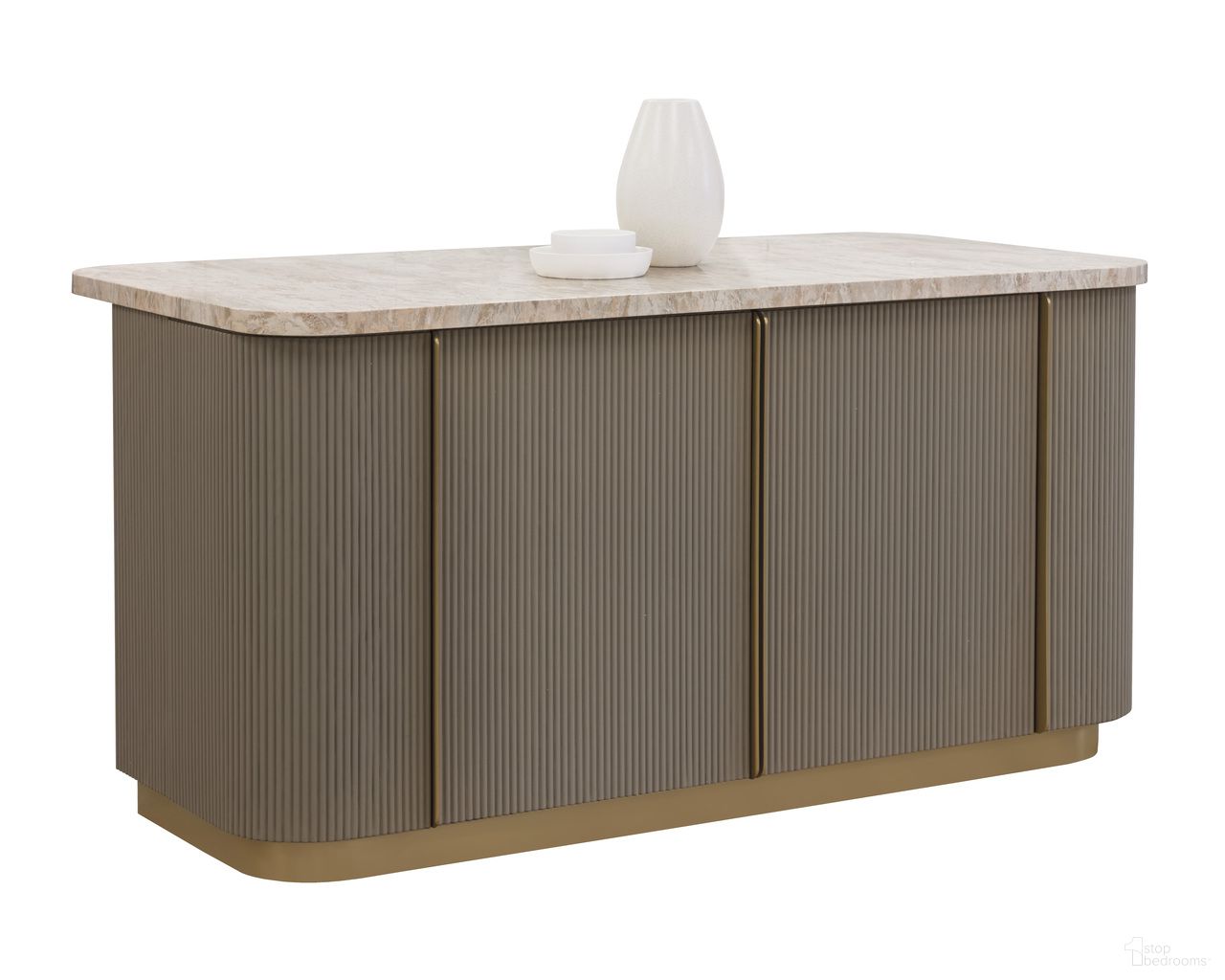 Cataldi Kitchen Island In Cappuccino and Taupe