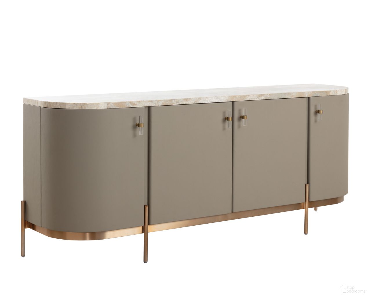 Cataldi Sideboard In Cappuccino and Brushed Gold