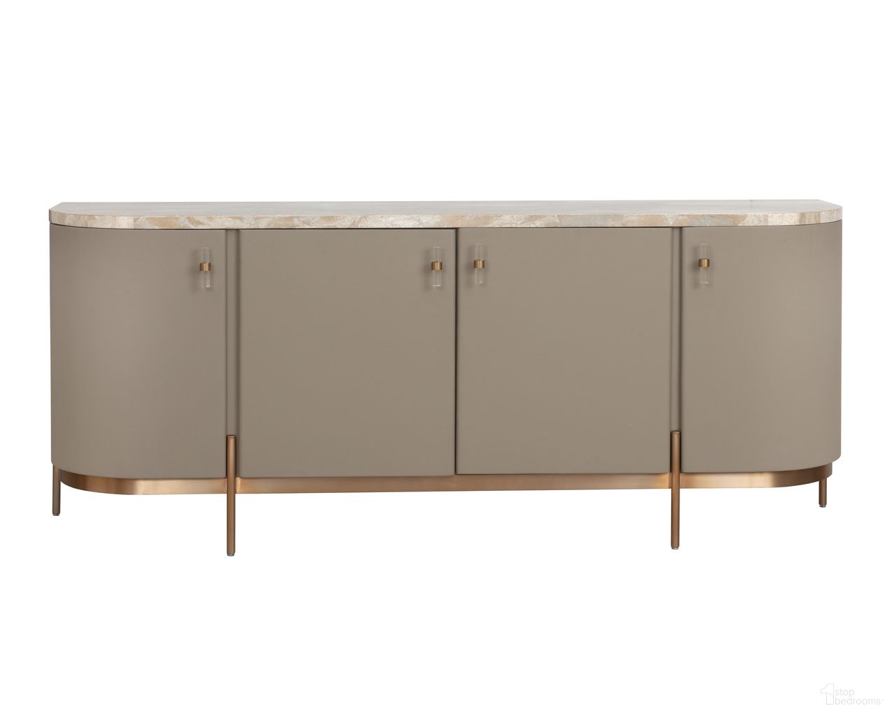 Cataldi Sideboard In Cappuccino and Brushed Gold