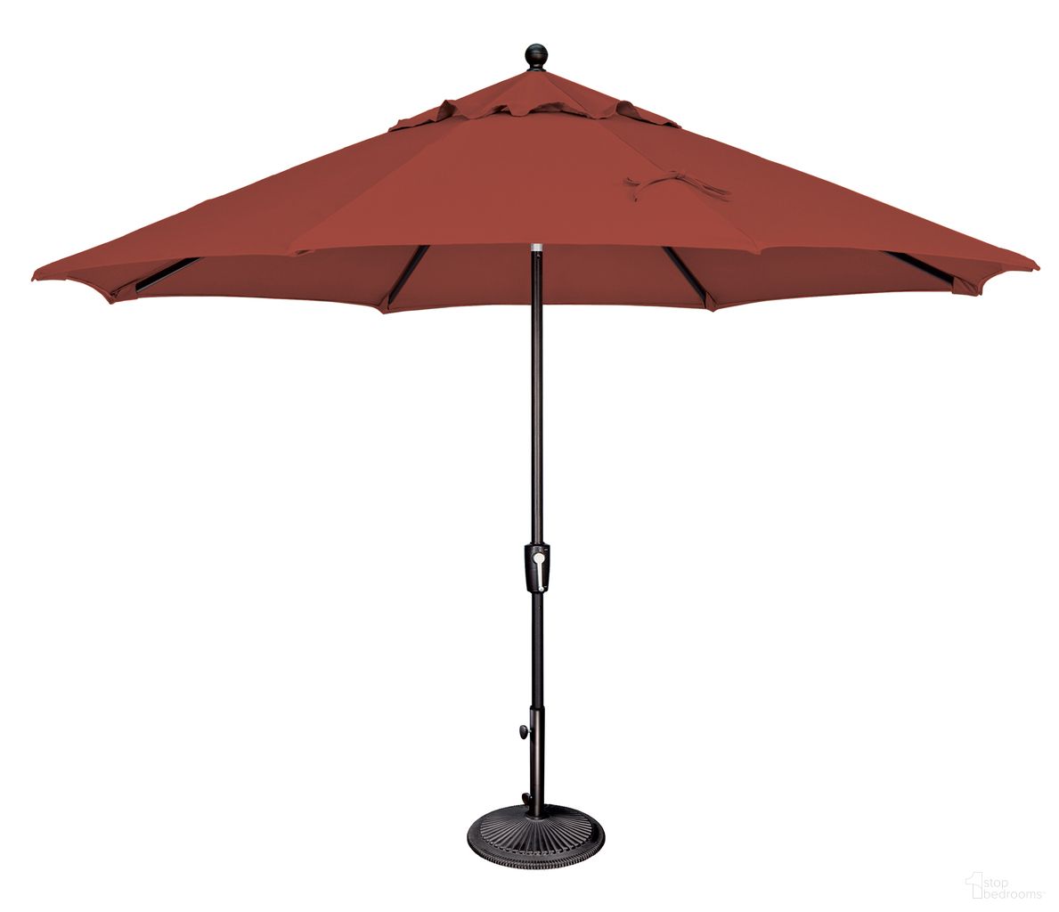 Catalina 11' Octagon Push Button Tilt Umbrella In Henna and Black