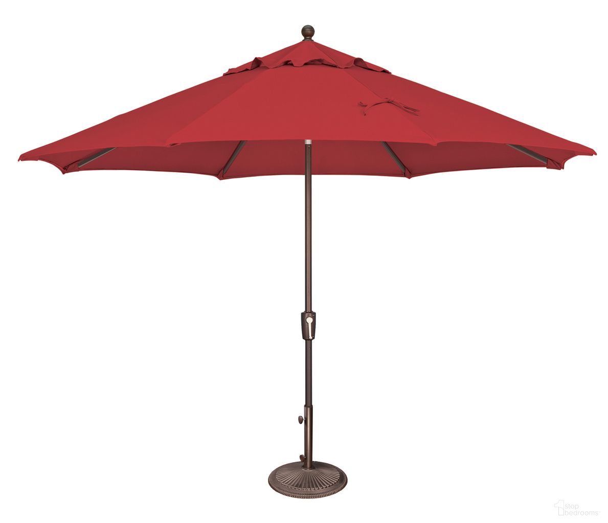 The appearance of Catalina 11' Octagon Push Button Tilt Umbrella In Jockey Red designed by Simplyshade in the traditional interior design. This jockey red piece of furniture  was selected by 1StopBedrooms from Catalina Collection to add a touch of cosiness and style into your home. Sku: SSUM92-11-00/5403. Material: Acrylic.