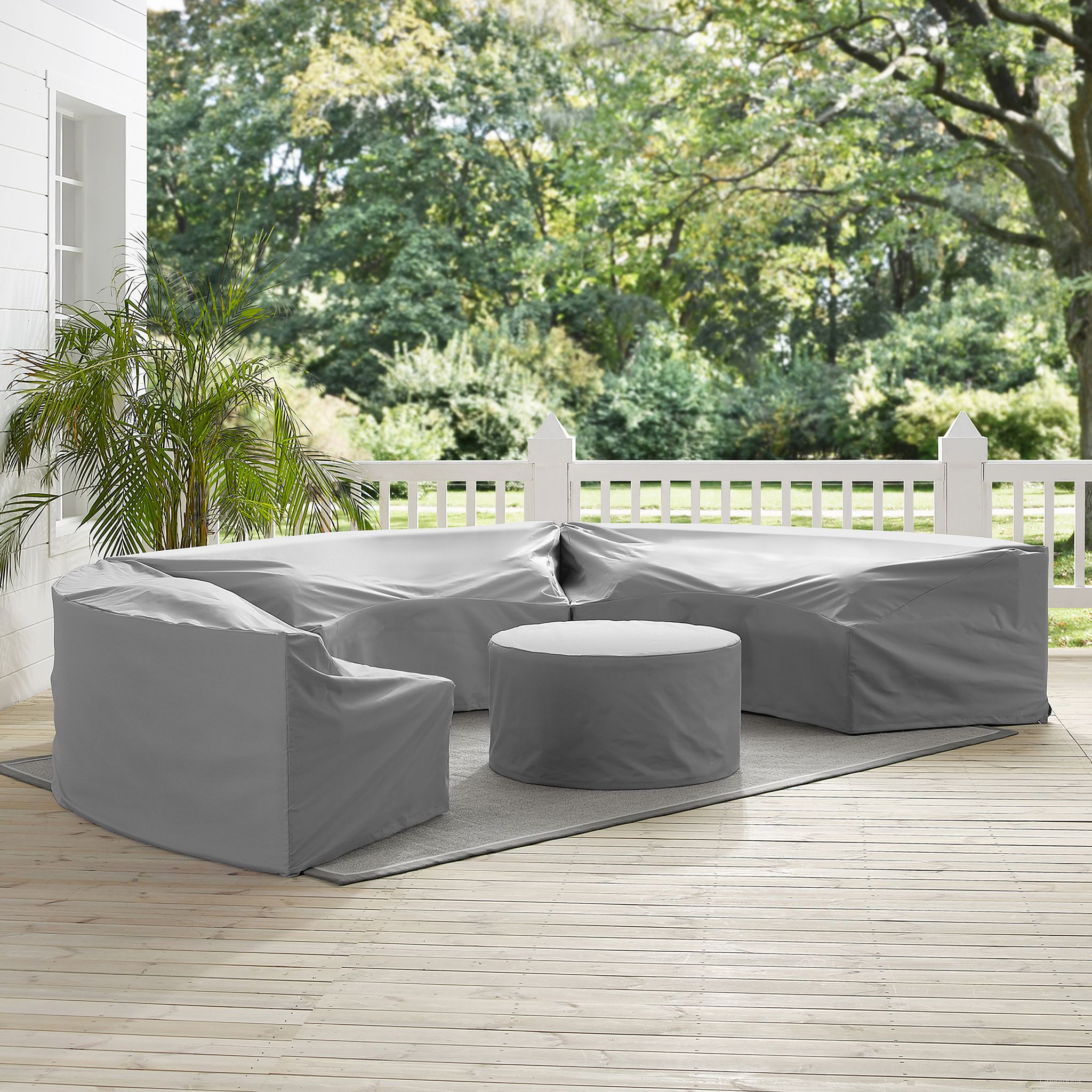 The appearance of Catalina 4 Piece Outdoor Furniture Cover Set In Gray designed by Crosley Brands in the modern / contemporary interior design. This gray piece of furniture was selected by 1StopBedrooms from Catalina Collection to add a touch of cosiness and style into your home. Sku: CO7508-GY;CO7505-GY;CO7505-GY;CO7505-GY. Material: PVC.
