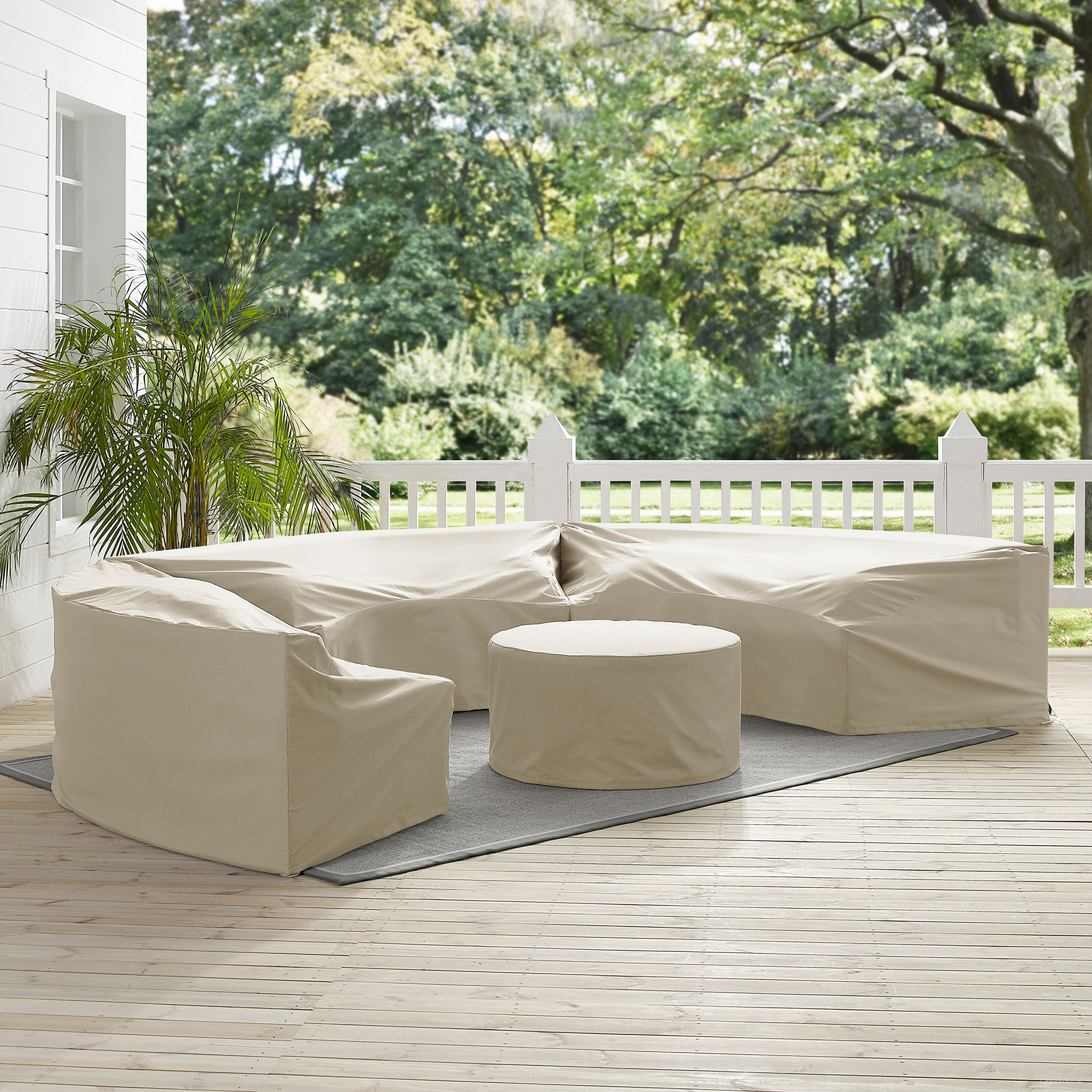The appearance of Catalina 4 Piece Outdoor Furniture Cover Set In Tan designed by Crosley Brands in the modern / contemporary interior design. This tan piece of furniture was selected by 1StopBedrooms from Catalina Collection to add a touch of cosiness and style into your home. Sku: CO7508-TA;CO7505-TA;CO7505-TA;CO7505-TA. Material: PVC.