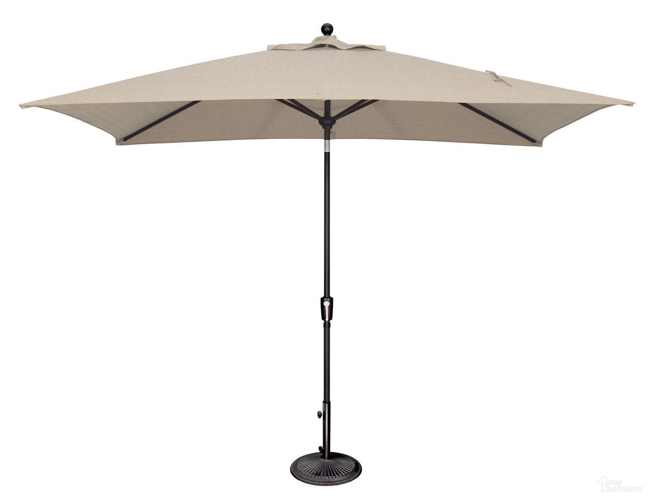 Catalina 6.6' x 10' Rectangle Push Button Tilt Umbrella In Antique Beige and Black