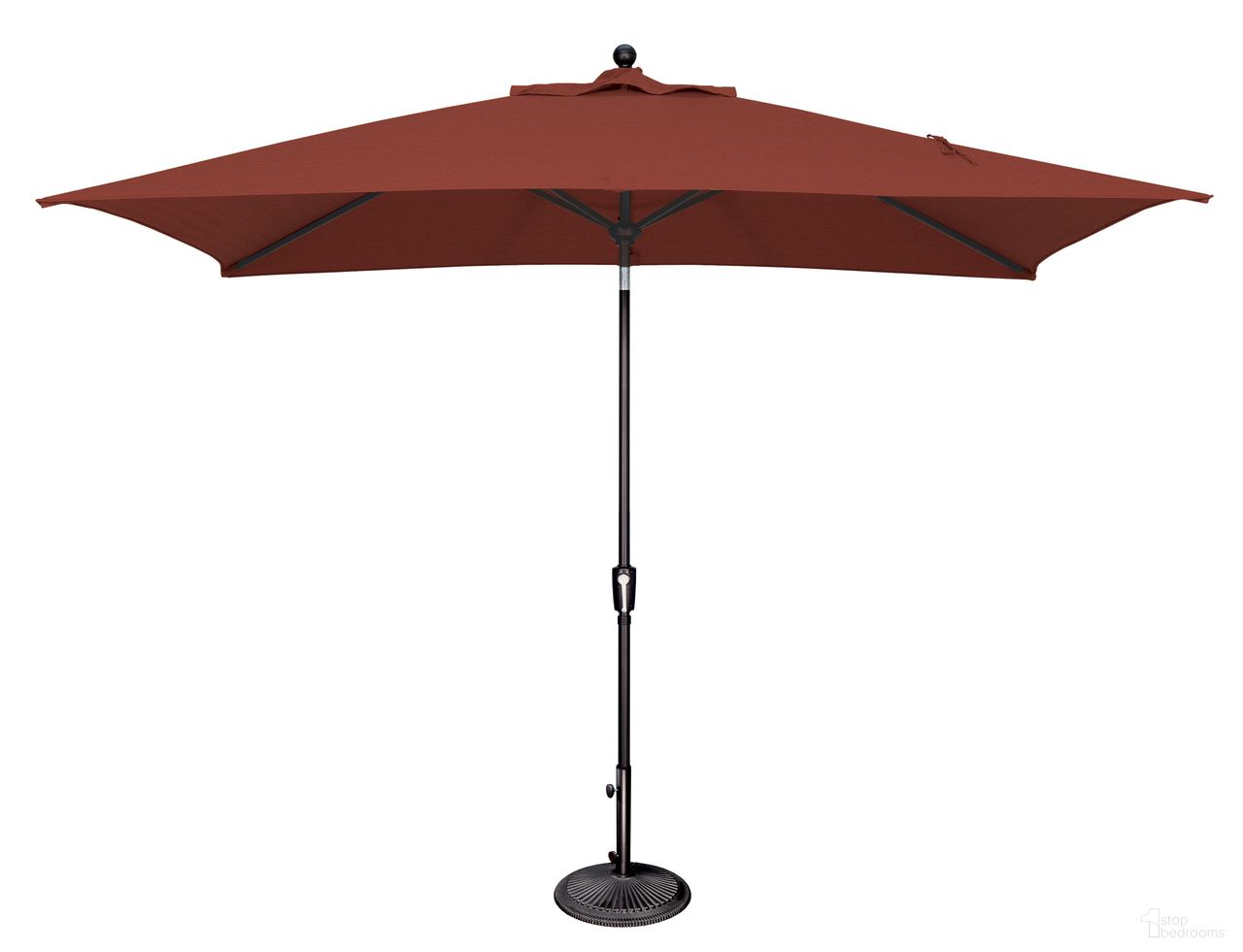 Catalina 6.6' x 10' Rectangle Push Button Tilt Umbrella In Henna and Black