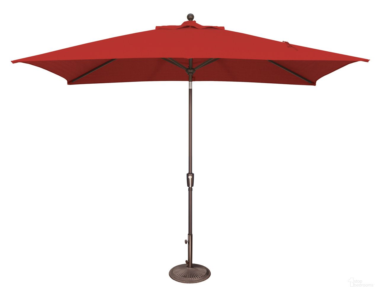 The appearance of Catalina 6.6' x 10' Rectangle Push Button Tilt Umbrella In Jockey Red and Bronze designed by Simplyshade in the traditional interior design. This jockey red/bronze piece of furniture was selected by 1StopBedrooms from Catalina Collection to add a touch of cosiness and style into your home. Sku: SSUM92-6X10RT-00/5403. Material: Acrylic.