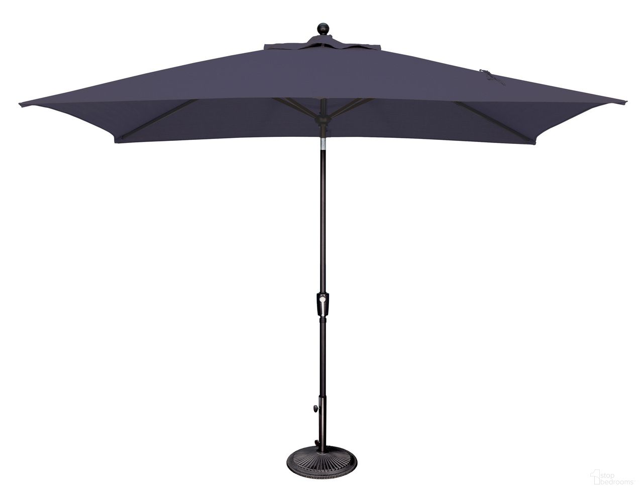 Catalina 6.6' x 10' Rectangle Push Button Tilt Umbrella In Navy and Black