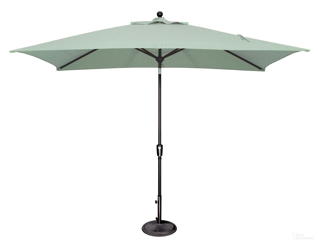 Catalina 6.6' x 10' Rectangle Push Button Tilt Umbrella In Spa and Black