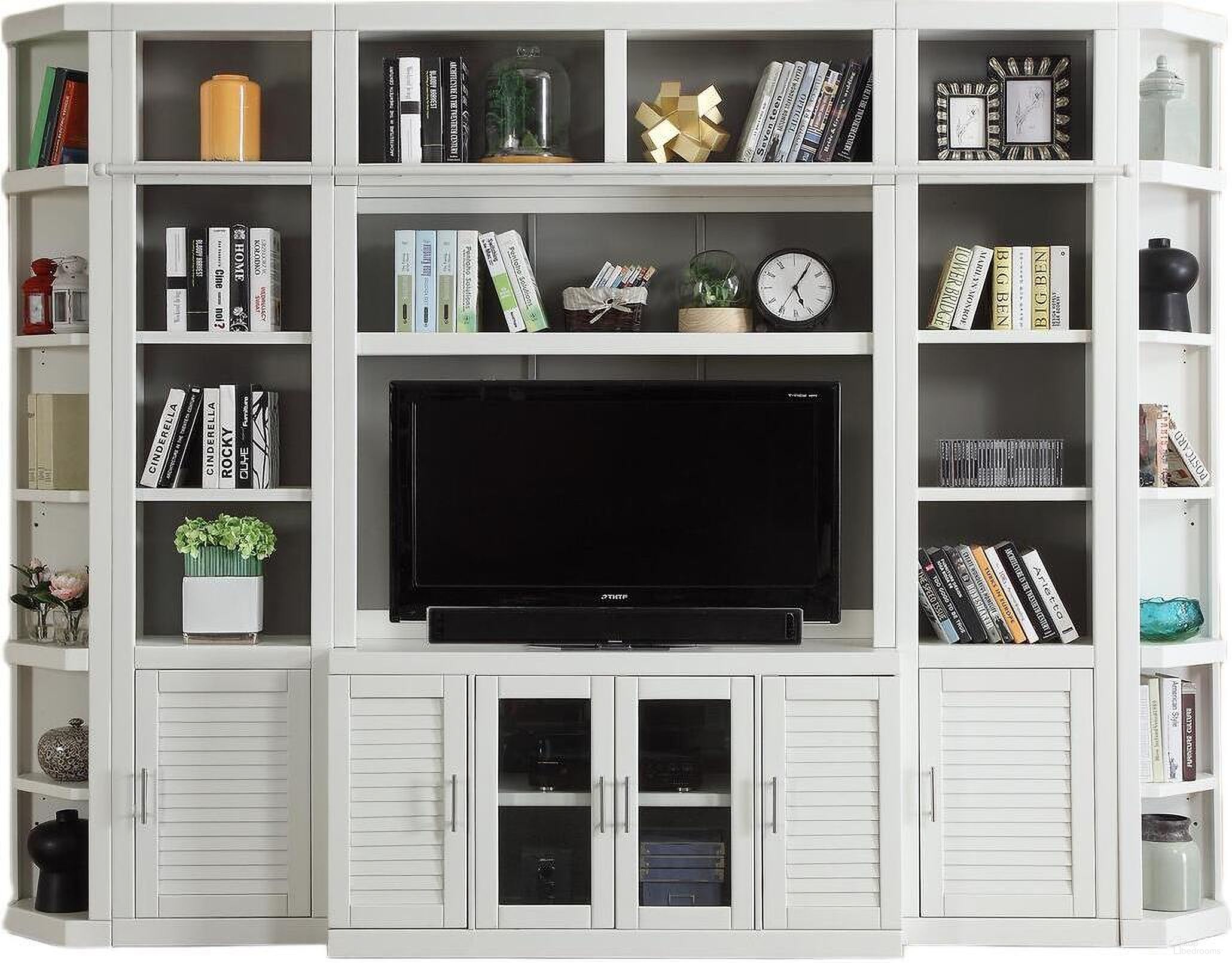 Catalina 6 Piece Small Entertainment Wall In White
