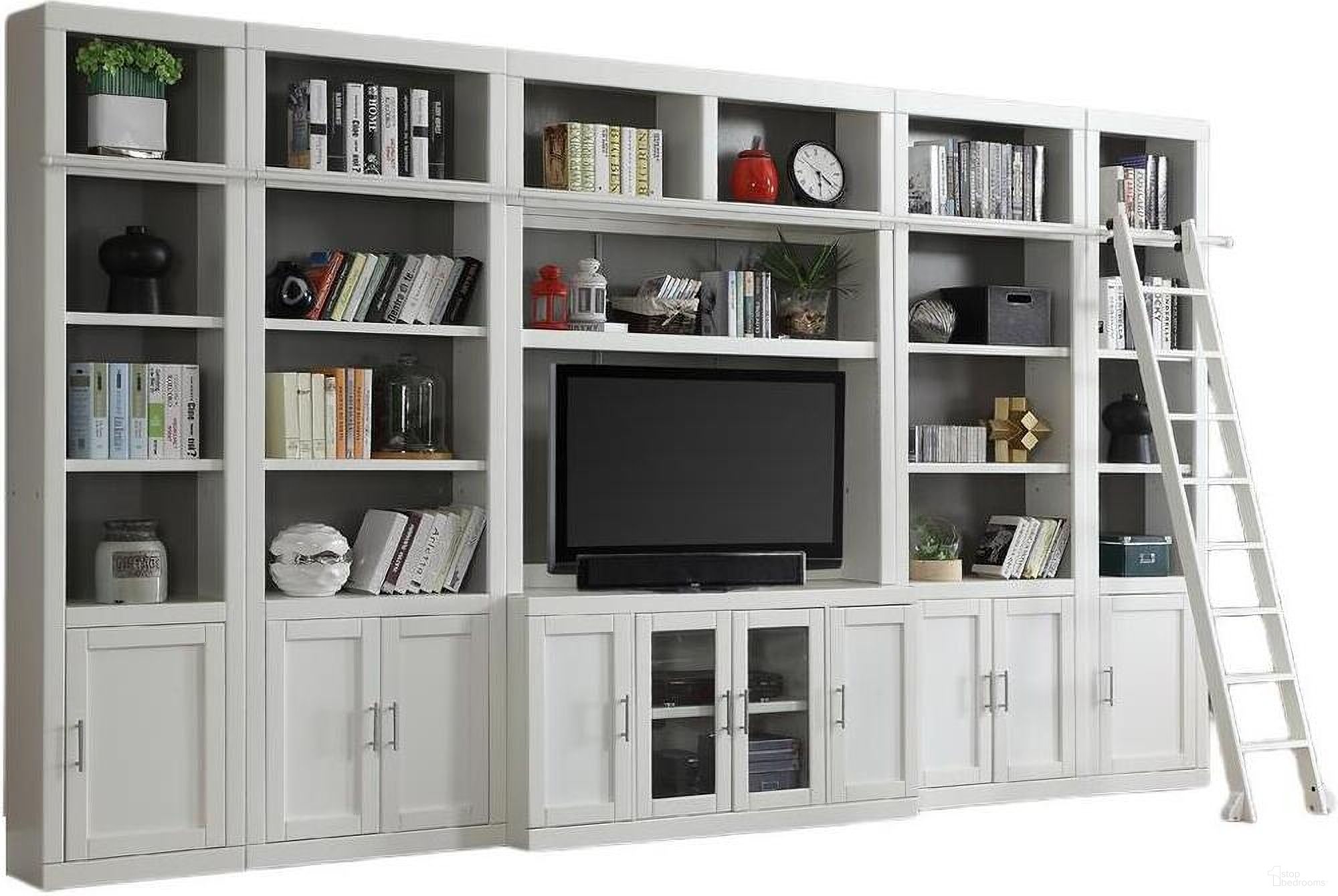 The appearance of Catalina 7 Piece Entertainment Wall In White designed by Parker House in the coastal interior design. This white piece of furniture was selected by 1StopBedrooms from Catalina Collection to add a touch of cosiness and style into your home. Sku: CAT#405;CAT#411;CAT#420;CAT#420;CAT#430;CAT#430;CAT#495. Material: Poplar.