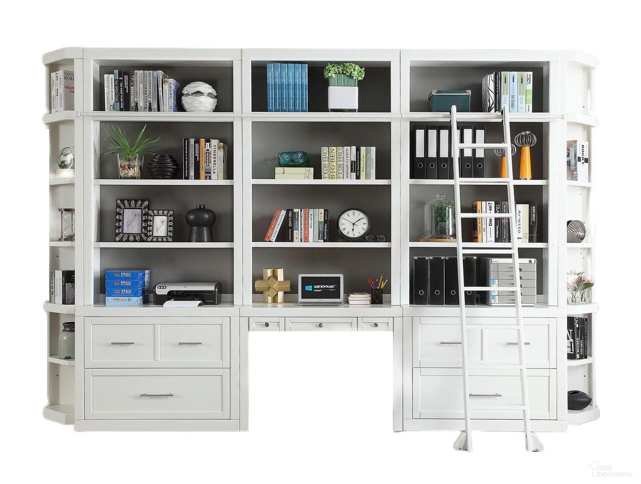 The appearance of Catalina 9 Piece Workspace Library Wall In White designed by Parker House in the coastal interior design. This white piece of furniture  was selected by 1StopBedrooms from Catalina Collection to add a touch of cosiness and style into your home. Sku: CAT#450;CAT#450;CAT#460H;CAT#460H;CAT#460H;CAT#461D;CAT#476F;CAT#476F;CAT#495. Material: Poplar.