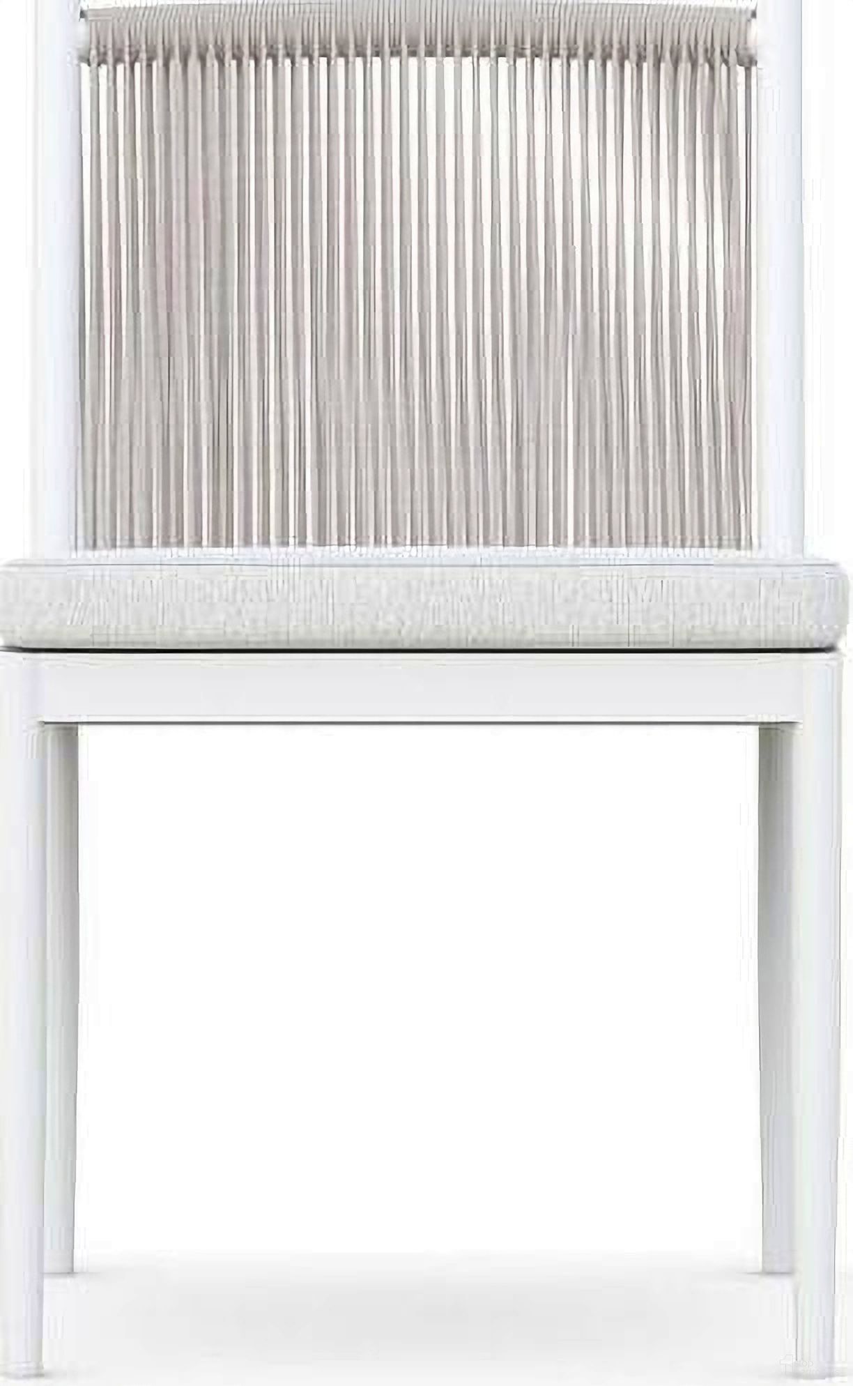 The appearance of Catalina Armless Dining Chair with Cushion In Polar and Matte White designed by Azzurro Living in the coastal interior design. This polar/matte white piece of furniture was selected by 1StopBedrooms from Catalina Collection to add a touch of cosiness and style into your home. Sku: CAT-R03DA-CU. Material: Aluminum.