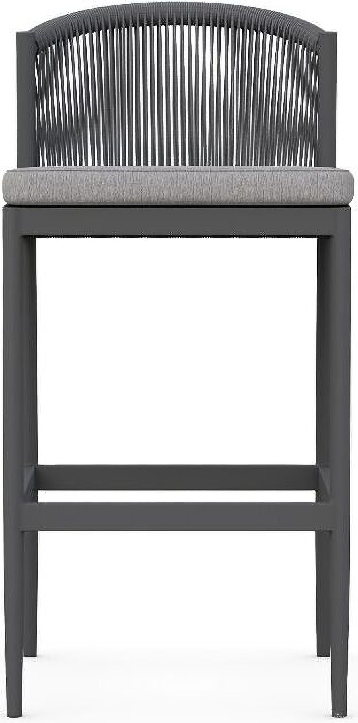 The appearance of Catalina Barstool with Cushion In Moon and Matte Charcoal designed by Azzurro Living in the coastal interior design. This moon/matte charcoal piece of furniture was selected by 1StopBedrooms from Catalina Collection to add a touch of cosiness and style into your home. Sku: CAT-R07BS-CU. Material: Aluminum.