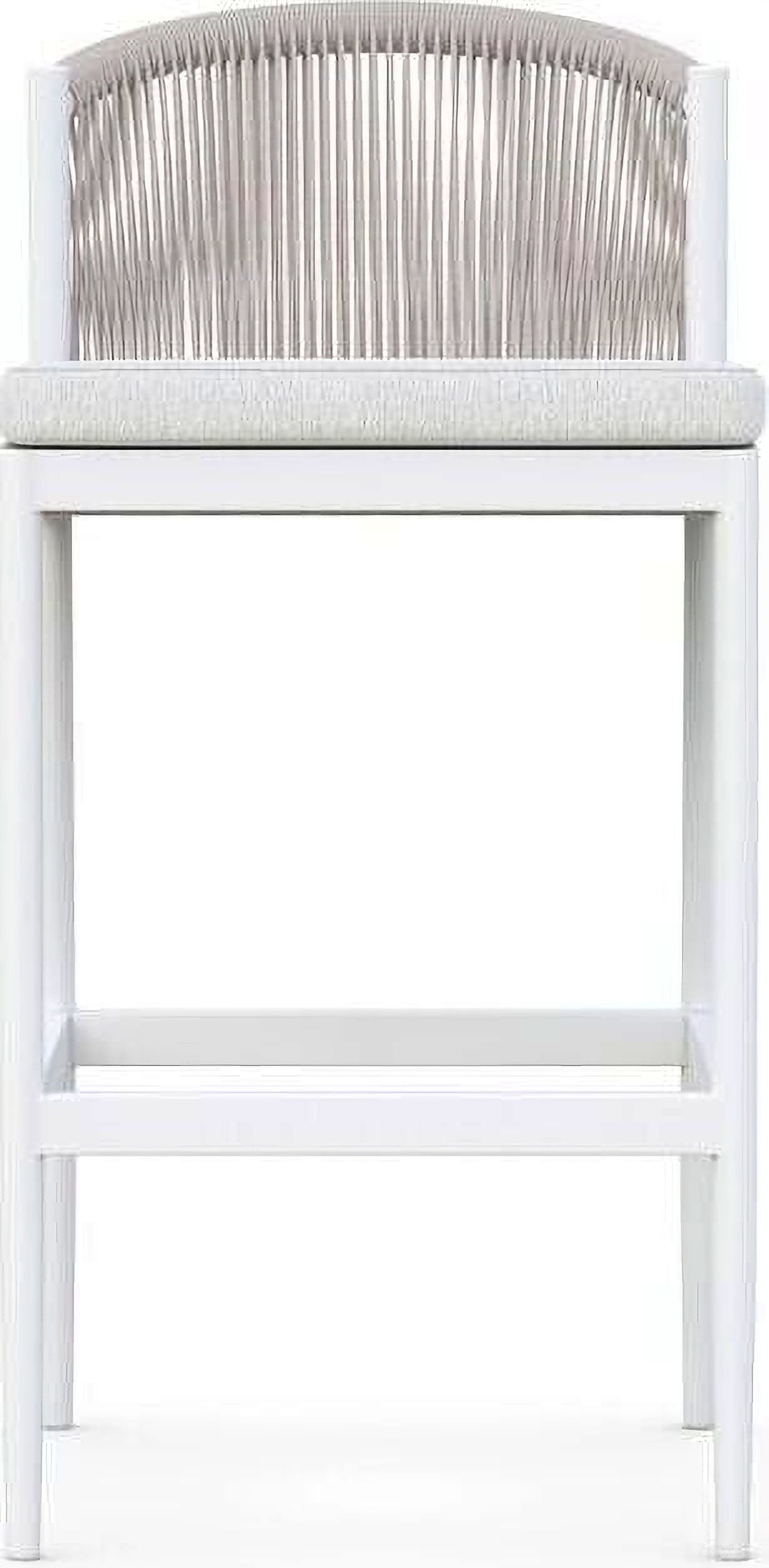 The appearance of Catalina Barstool with Cushion In Polar and Matte White designed by Azzurro Living in the coastal interior design. This polar/matte white piece of furniture was selected by 1StopBedrooms from Catalina Collection to add a touch of cosiness and style into your home. Sku: CAT-R03BS-CU. Material: Aluminum.
