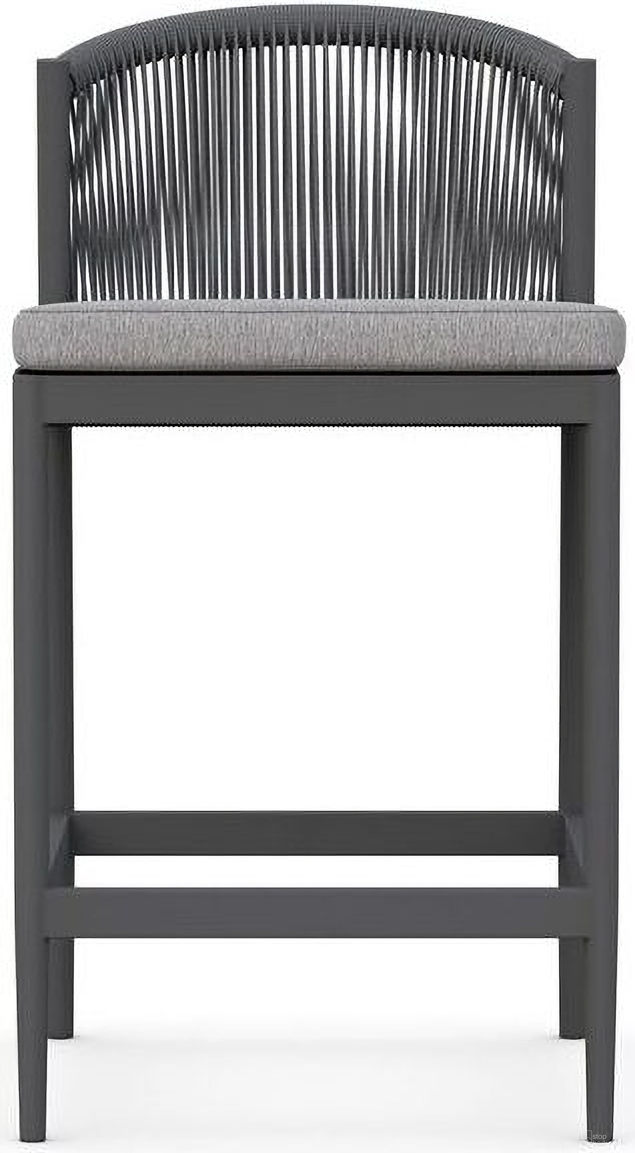 The appearance of Catalina Counter Stool with Cushion In Moon and Matte Charcoal designed by Azzurro Living in the coastal interior design. This moon/matte charcoal piece of furniture was selected by 1StopBedrooms from Catalina Collection to add a touch of cosiness and style into your home. Sku: CAT-R07CS-CU. Material: Aluminum.