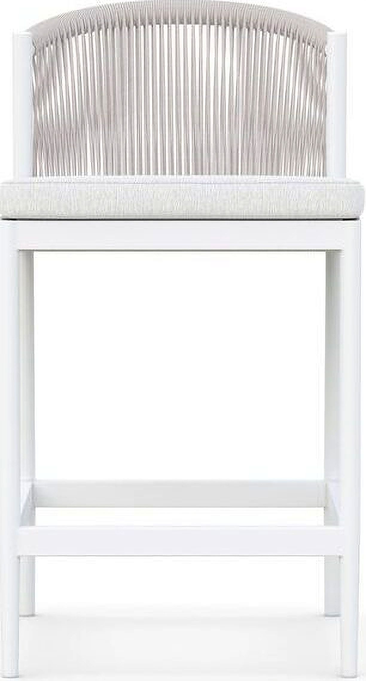 The appearance of Catalina Counter Stool with Cushion In Polar and Matte White designed by Azzurro Living in the coastal interior design. This polar/matte white piece of furniture was selected by 1StopBedrooms from Catalina Collection to add a touch of cosiness and style into your home. Sku: CAT-R03CS-CU. Material: Aluminum.