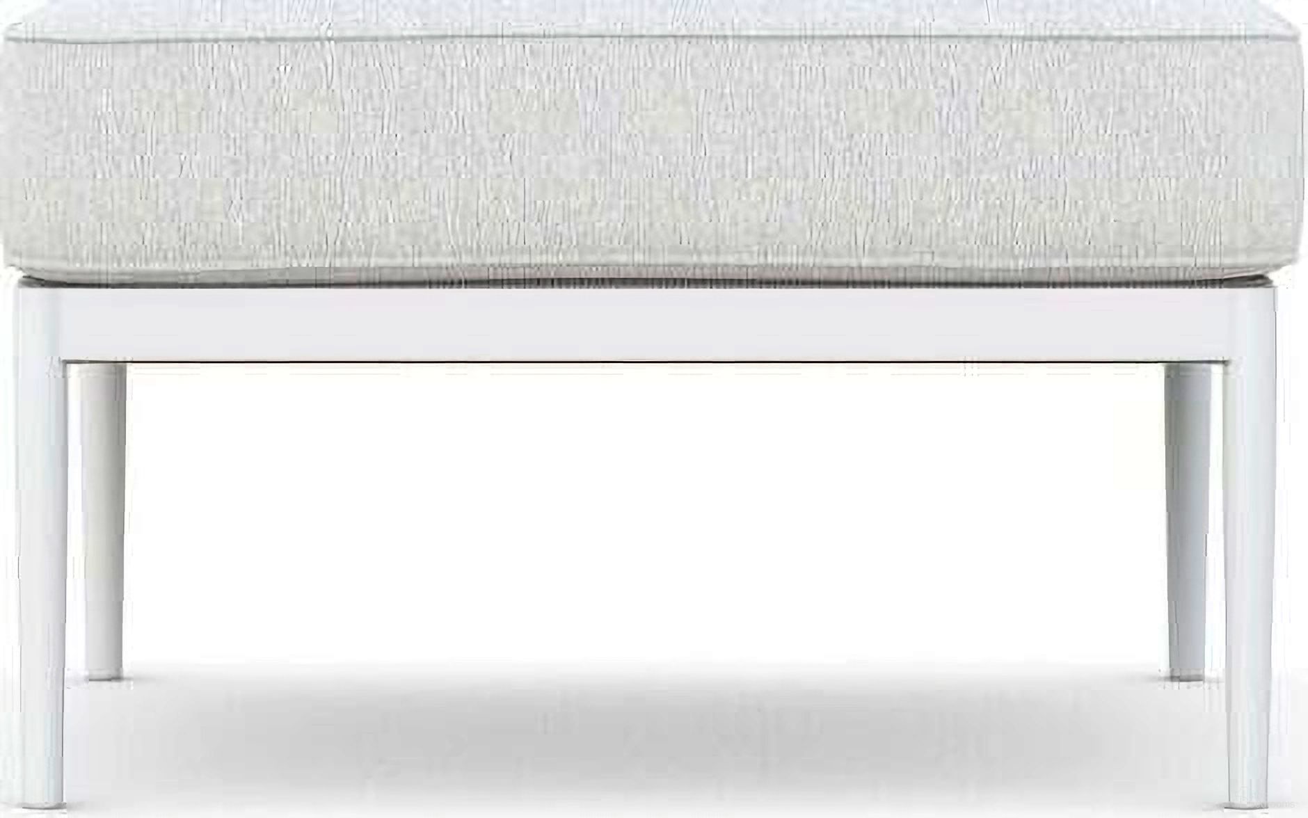 The appearance of Catalina Ottoman with Cushion In Polar and Matte White designed by Azzurro Living in the coastal interior design. This polar/matte white piece of furniture was selected by 1StopBedrooms from Catalina Collection to add a touch of cosiness and style into your home. Sku: CAT-R03OT-CU. Material: Aluminum.