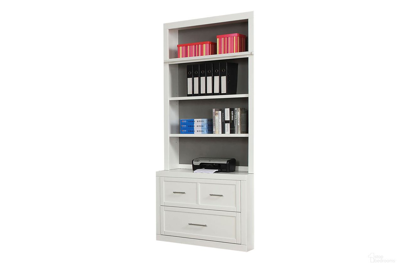 The appearance of Catalina Two Piece 40 Inch Lateral File And Hutch designed by Parker House in the transitional interior design. This cottage white piece of furniture was selected by 1StopBedrooms from Catalina Collection to add a touch of cosiness and style into your home. Sku: CAT#460H;CAT#476F. Material: Poplar.