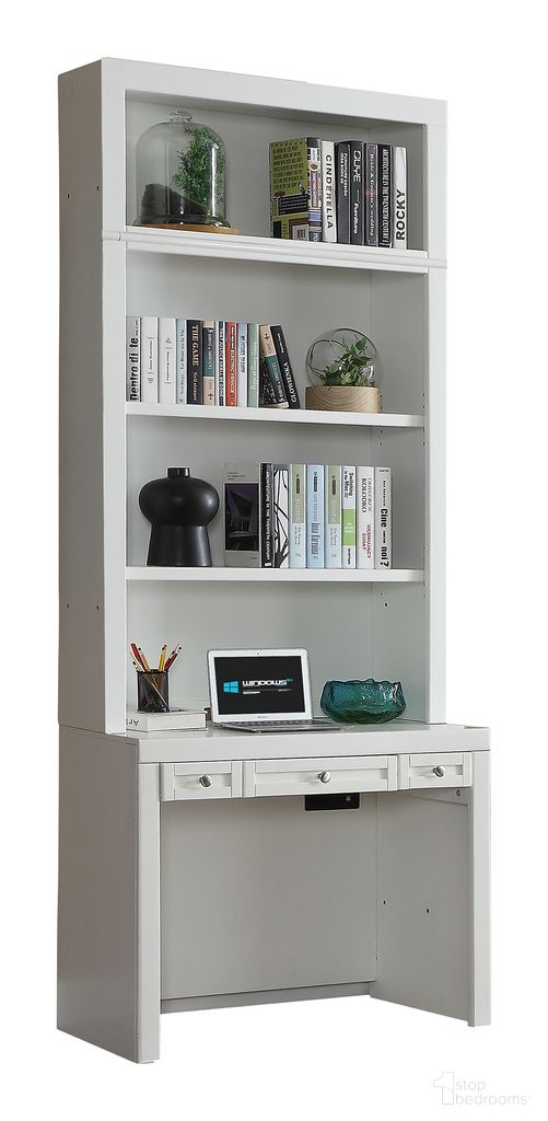The appearance of Catalina Two Piece 40 Inch Library Desk And Hutch designed by Parker House in the transitional interior design. This cottage white piece of furniture was selected by 1StopBedrooms from Catalina Collection to add a touch of cosiness and style into your home. Sku: CAT#460H;CAT#461D. Material: Poplar.