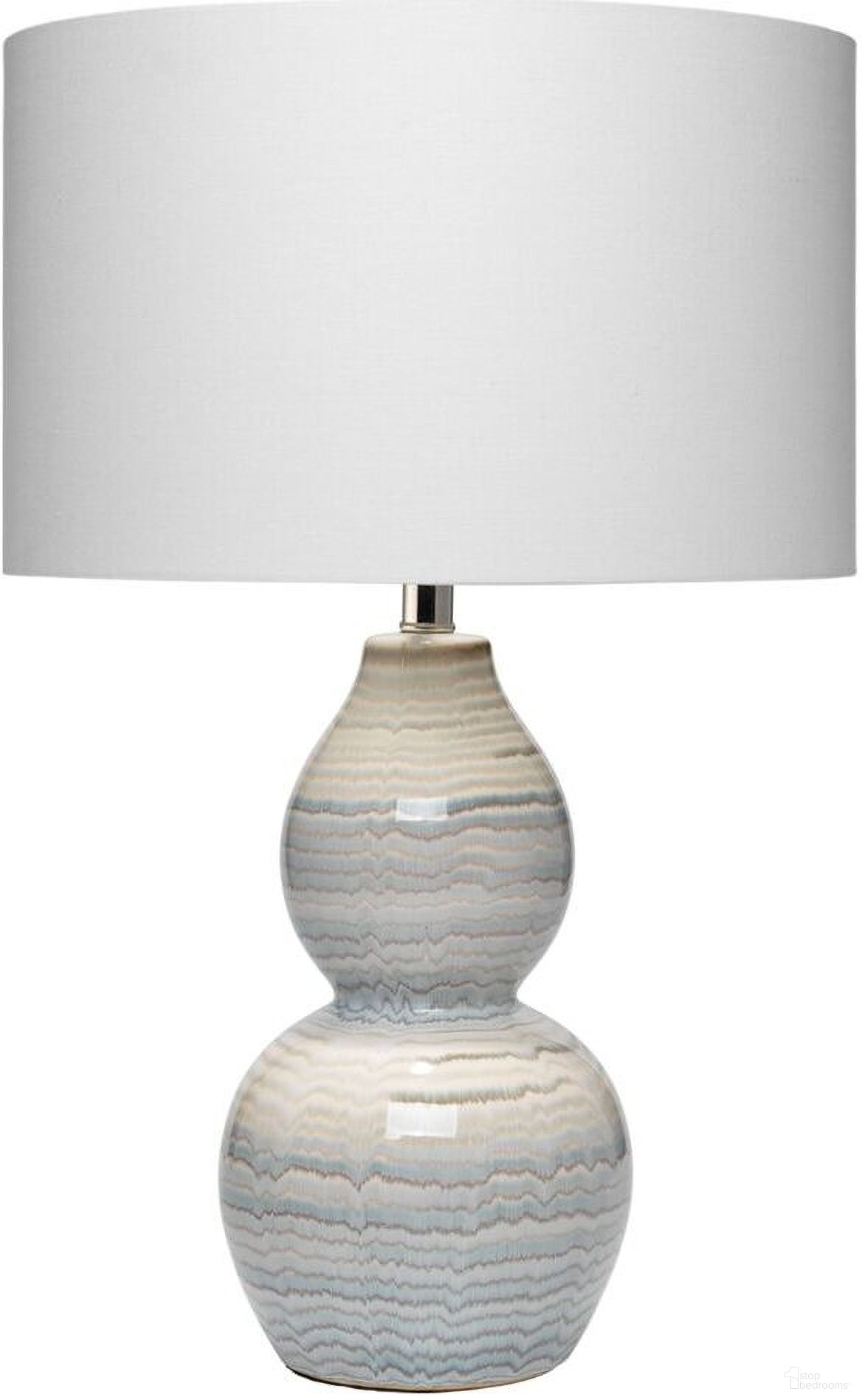 Catalina Ceramic Wave Table Lamp In White and Blue