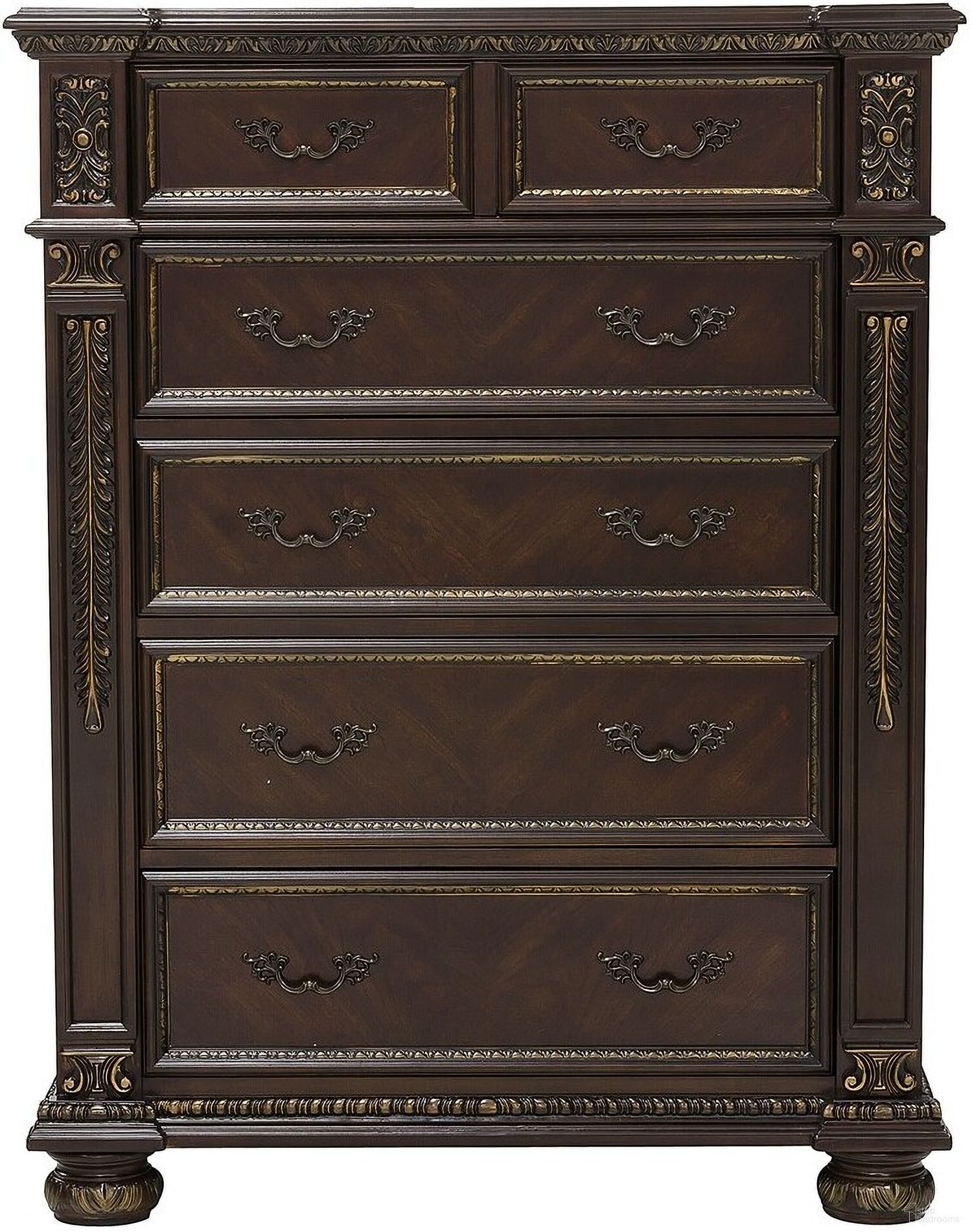 The appearance of Catalonia Cherry Chest designed by Homelegance in the transitional interior design. This brown piece of furniture  was selected by 1StopBedrooms from Catalonia Collection to add a touch of cosiness and style into your home. Sku: 1824-9. Material: Wood.