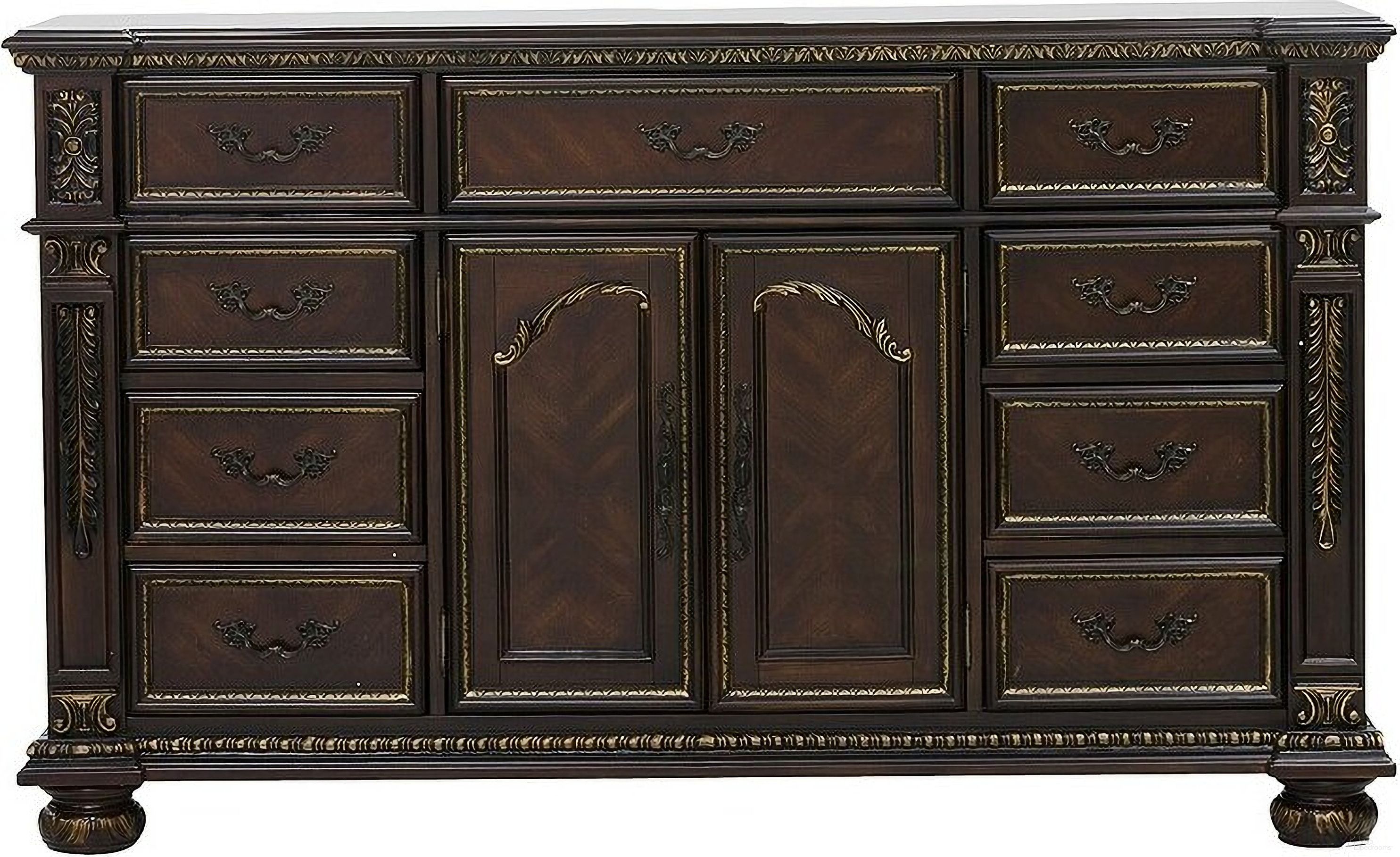 The appearance of Catalonia Cherry Dresser designed by Homelegance in the transitional interior design. This brown piece of furniture  was selected by 1StopBedrooms from Catalonia Collection to add a touch of cosiness and style into your home. Sku: 1824-5. Material: Wood.