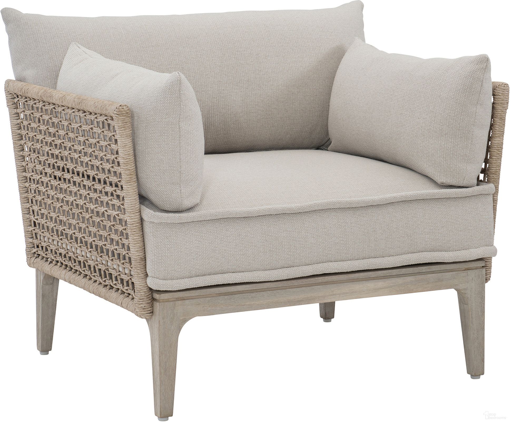 The appearance of Catalonia Outdoor Chair designed by Bernhardt in the modern / contemporary interior design. This hazelnut woven piece of furniture was selected by 1StopBedrooms from Catalonia Collection to add a touch of cosiness and style into your home. Sku: O1502A. Material: Wood. Upholstery Material: Woven Fabric.