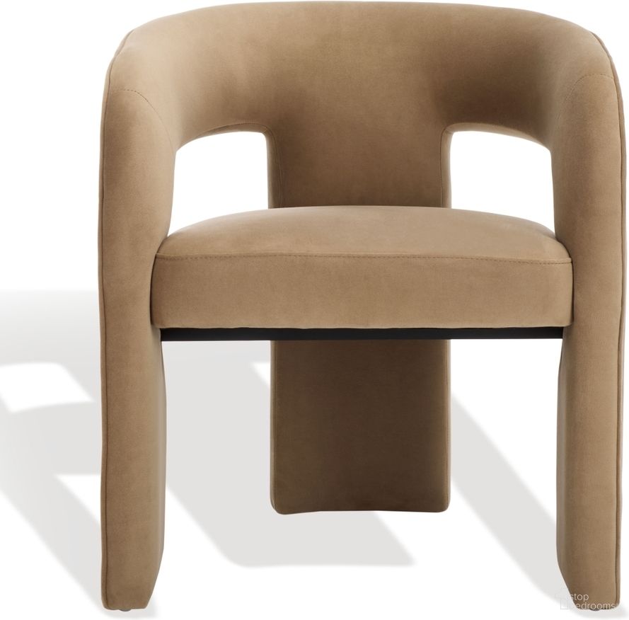 The appearance of Catharia 3 Leg Dining Chair In Brown designed by Safavieh Couture in the modern / contemporary interior design. This brown piece of furniture was selected by 1StopBedrooms from Catharia Collection to add a touch of cosiness and style into your home. Sku: SFV4602B. Material: Plywood. Chair Type: Arm Chair.