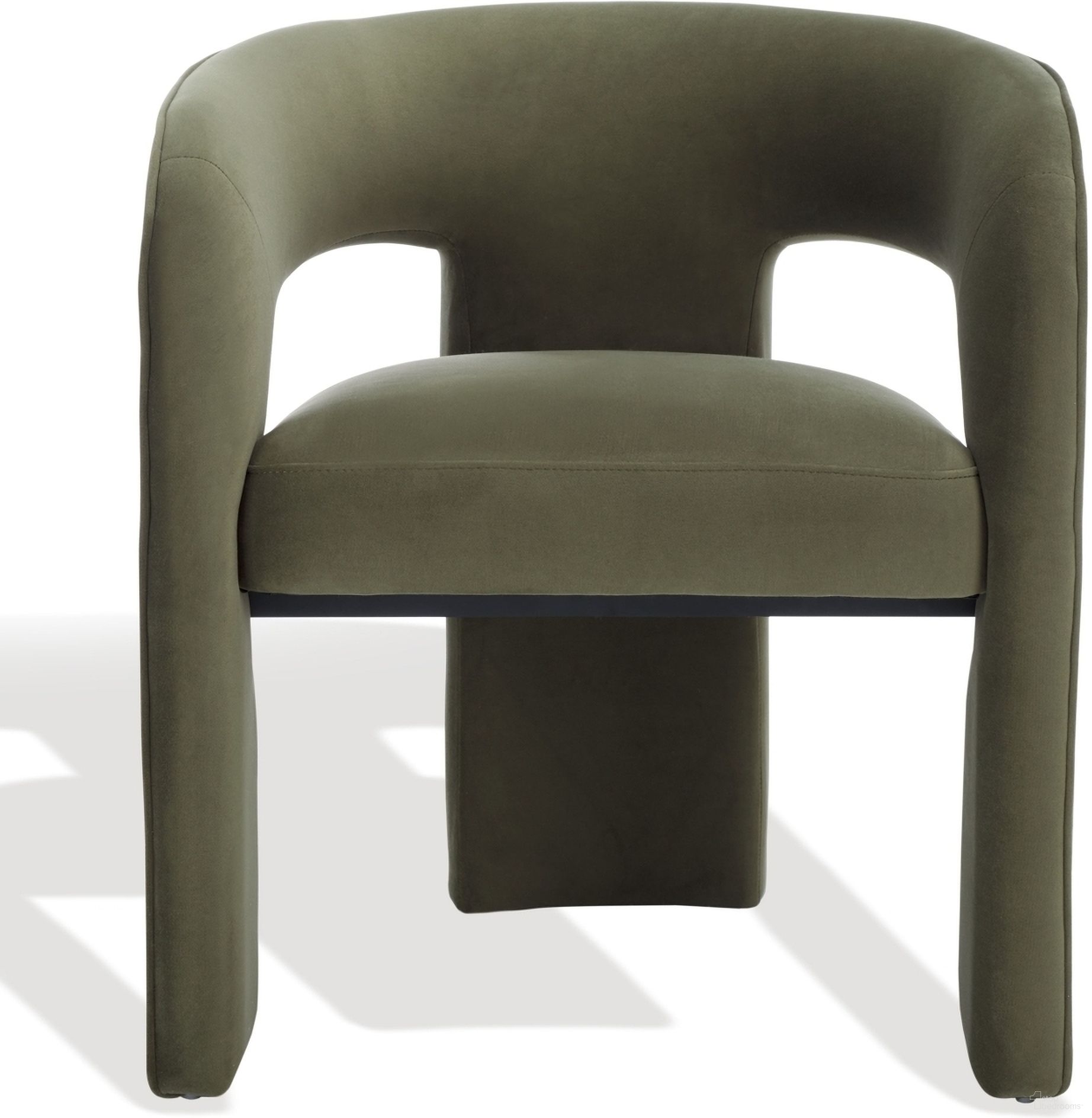 The appearance of Catharia 3 Leg Dining Chair In Olive Green designed by Safavieh Couture in the modern / contemporary interior design. This olive green piece of furniture was selected by 1StopBedrooms from Catharia Collection to add a touch of cosiness and style into your home. Sku: SFV4602C. Material: Plywood. Chair Type: Arm Chair.