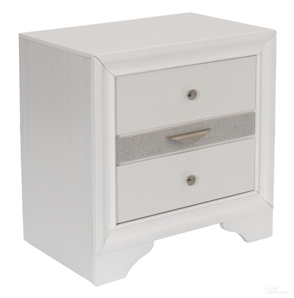 Catherine Chic Bedroom Nightstand with 3 Drawers In White