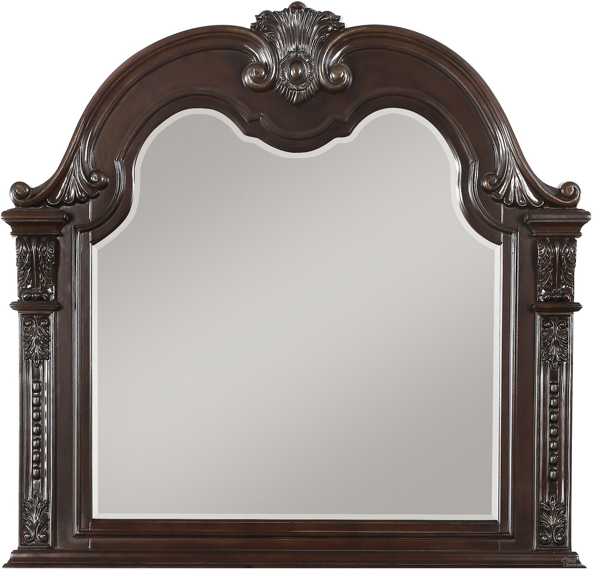 The appearance of Cavalier Dark Cherry Mirror designed by Homelegance in the transitional interior design. This brown piece of furniture was selected by 1StopBedrooms from Cavalier Collection to add a touch of cosiness and style into your home. Sku: 1757-6. Material: Wood.