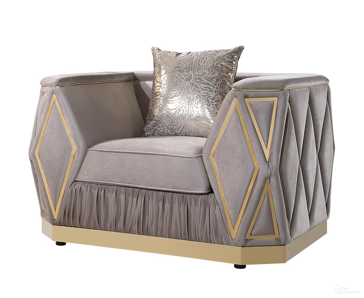 Cavalli Chair In Taupe and Gold