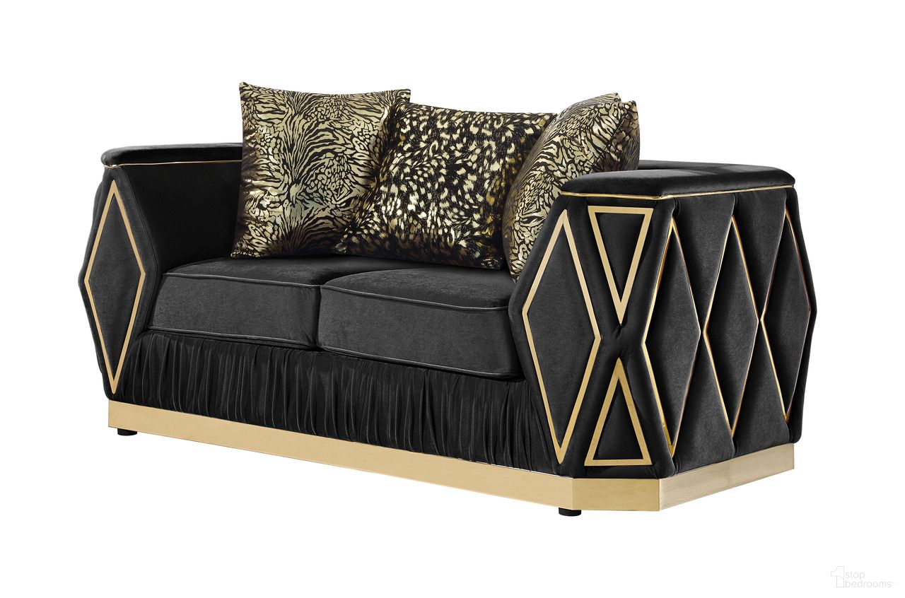 Cavalli Loveseat In Black and Gold