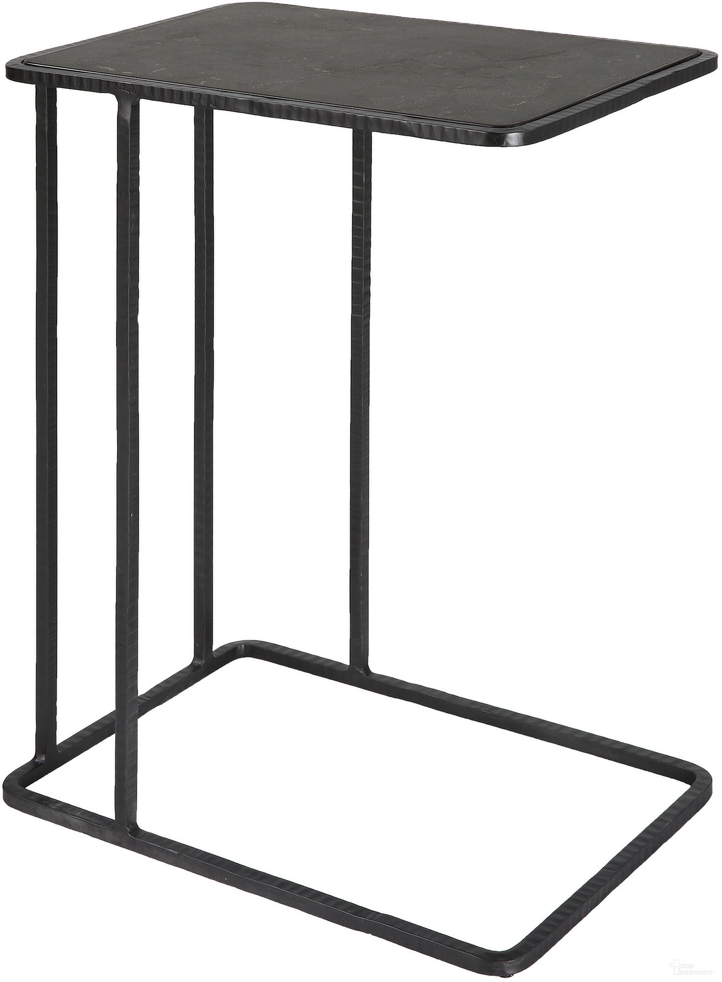 Cavern Accent Table In Stone and Iron