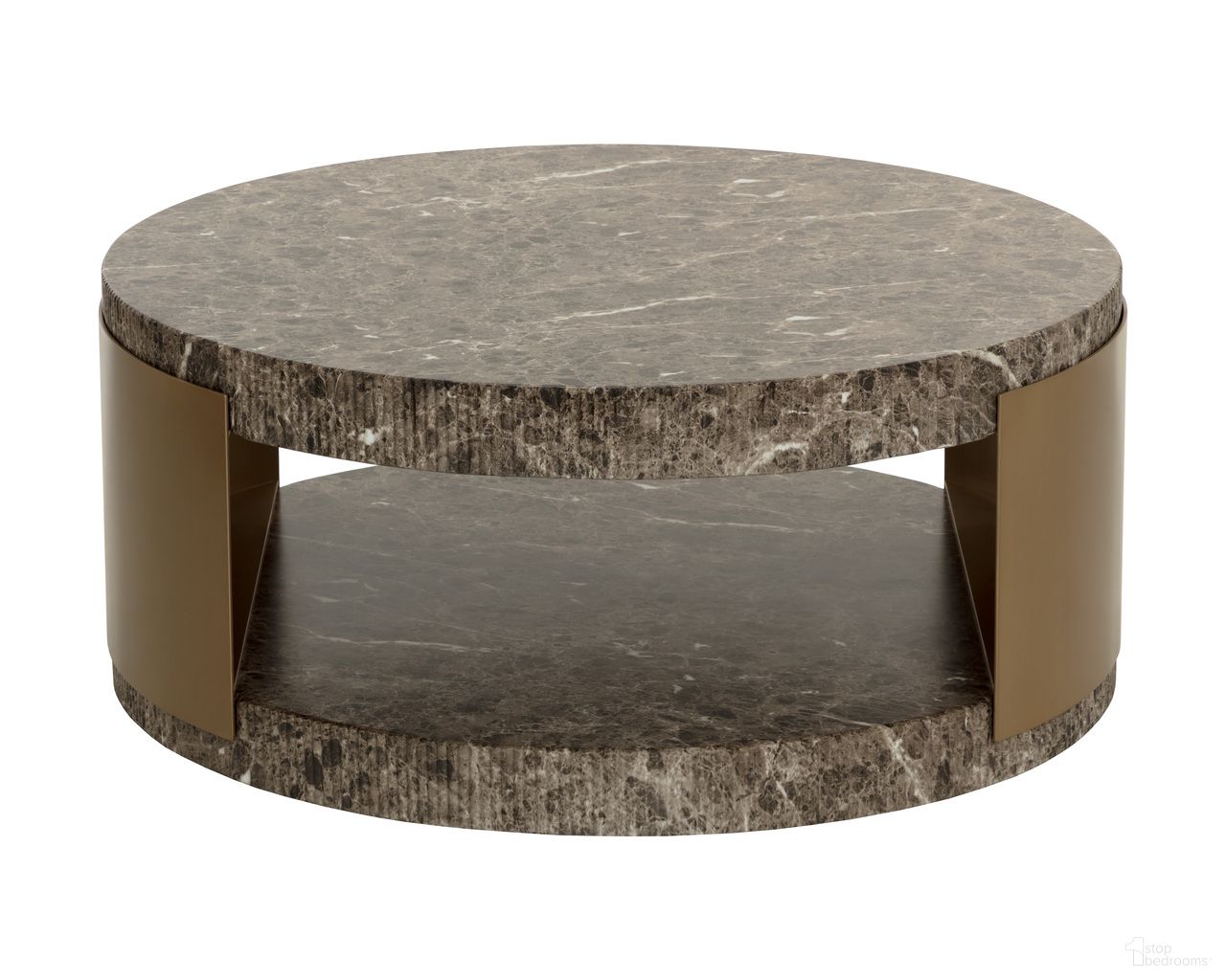 Cavette Marble Look Coffee Table In Dark Emperador