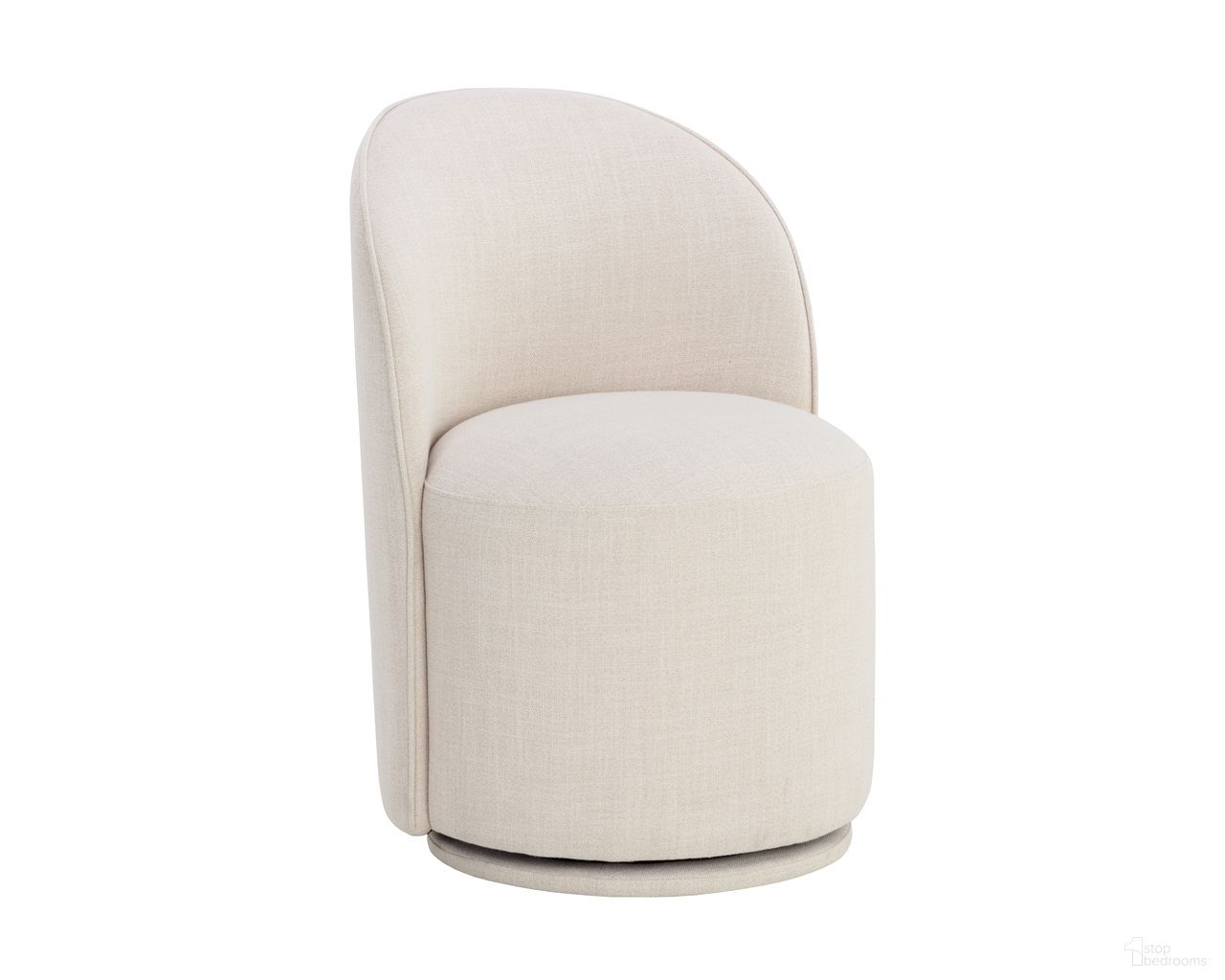 Cavoli Swivel Dining Chair In Effie Linen