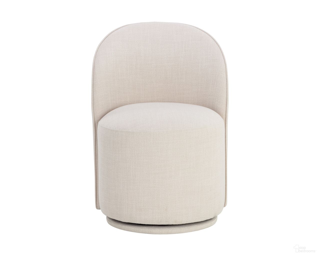 Cavoli Swivel Dining Chair In Effie Linen