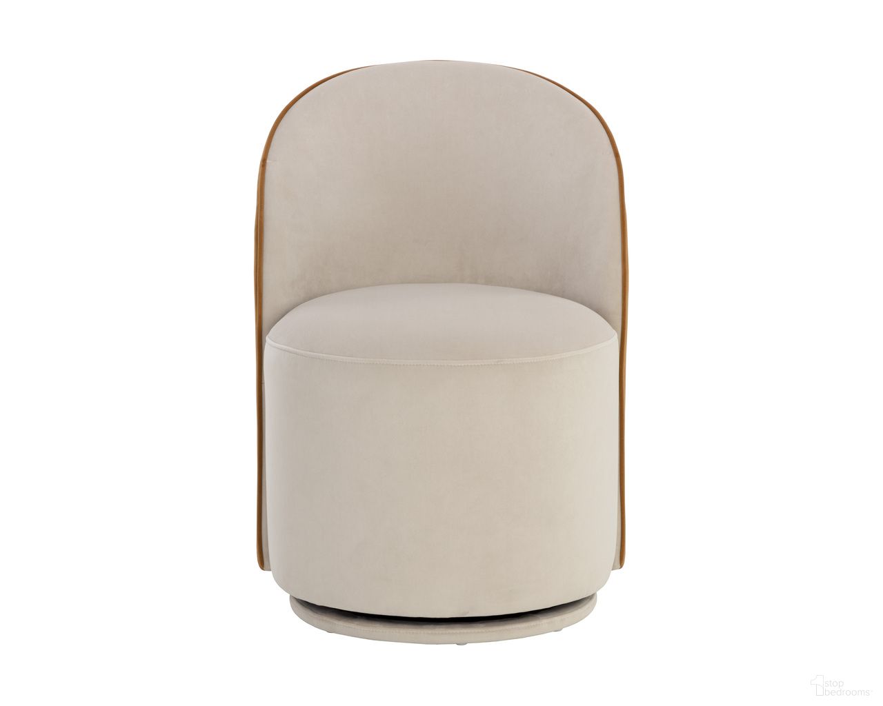 Cavoli Swivel Dining Chair In Meg Taupe and Meg Gold