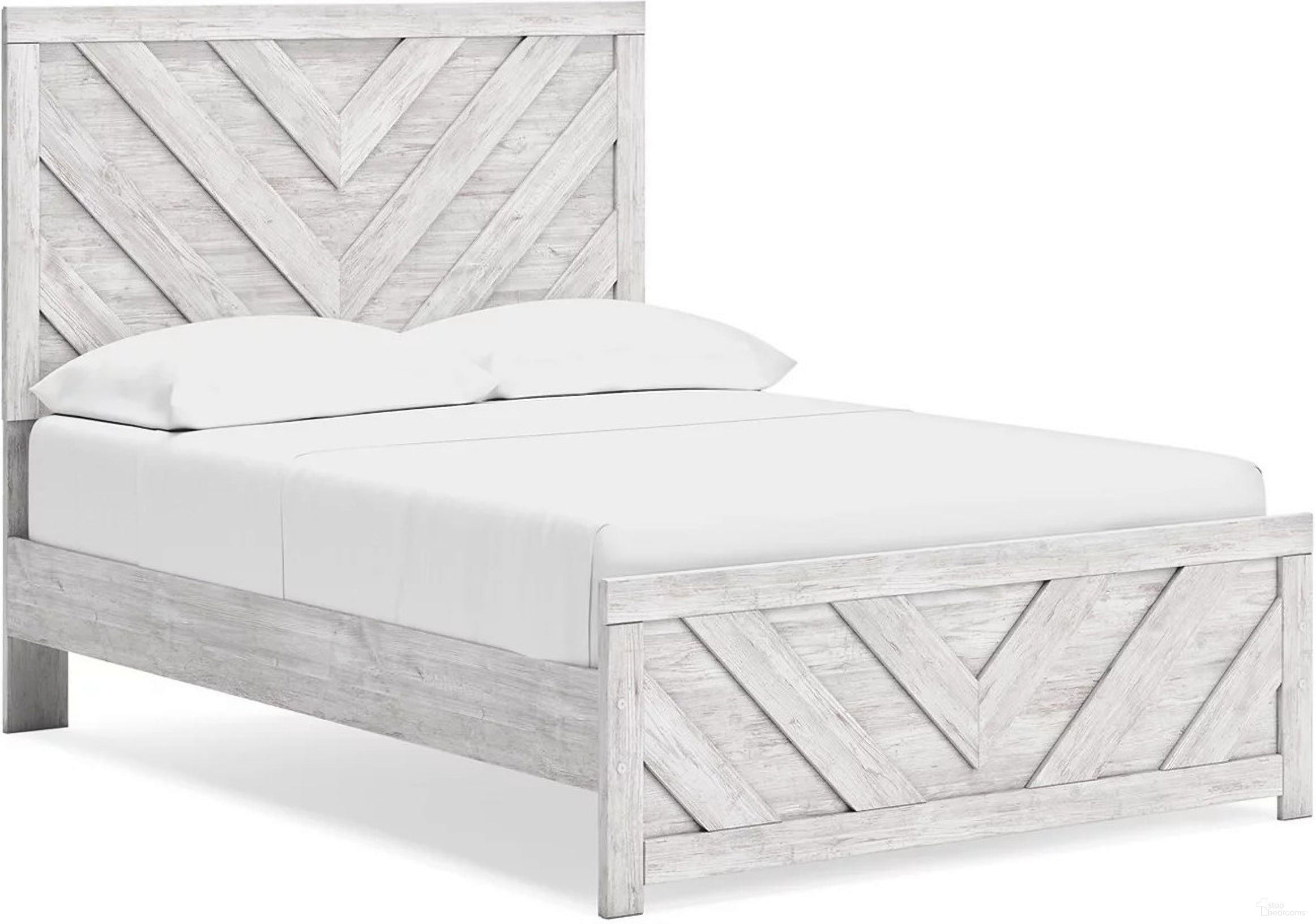 The appearance of Cayboni Full Panel Bed In Washed White designed by Signature Design by Ashley in the transitional interior design. This white wash piece of furniture was selected by 1StopBedrooms from Cayboni Collection to add a touch of cosiness and style into your home. Sku: B3788-55;B3788-86. Bed Type: Panel Bed. Material: Wood. Bed Size: Full.